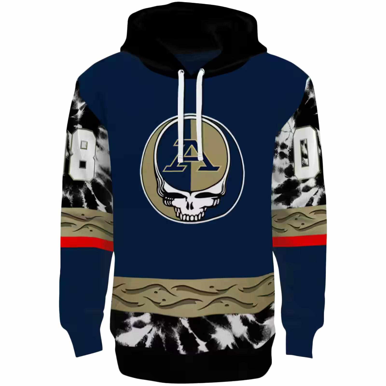 Custom Akron Zips Grateful Vibes Blue Hoodie