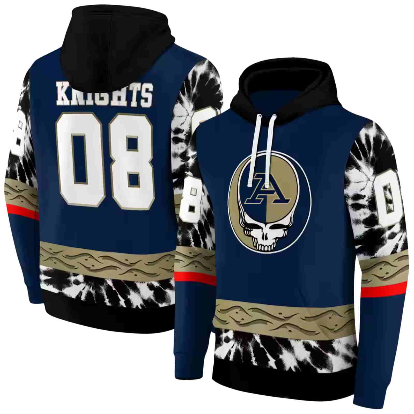 custom akron zips grateful vibes blue hoodie fashion forward