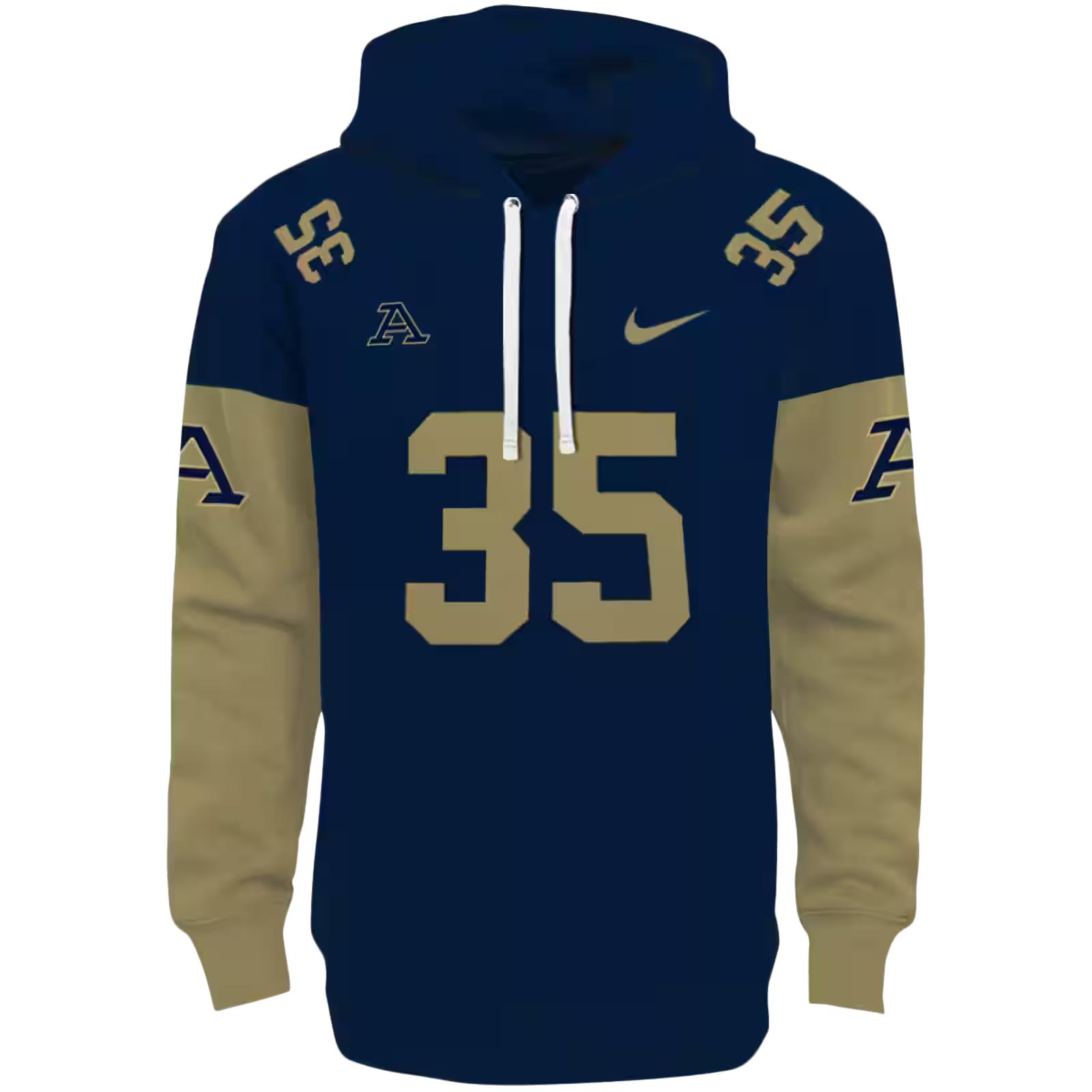 Custom Akron Zips Minimal Design Blue Hoodie