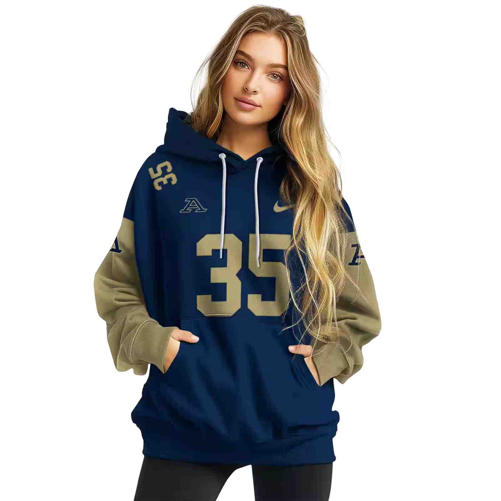 custom akron zips minimal design blue hoodie high quality