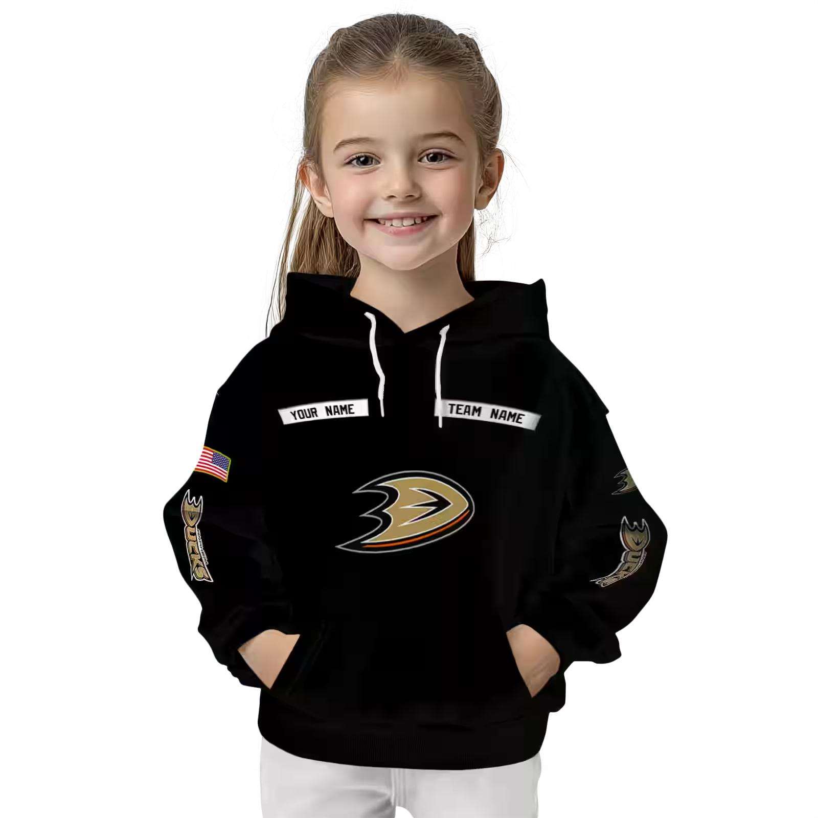 custom anaheim ducks punisher skull black hoodie top rated