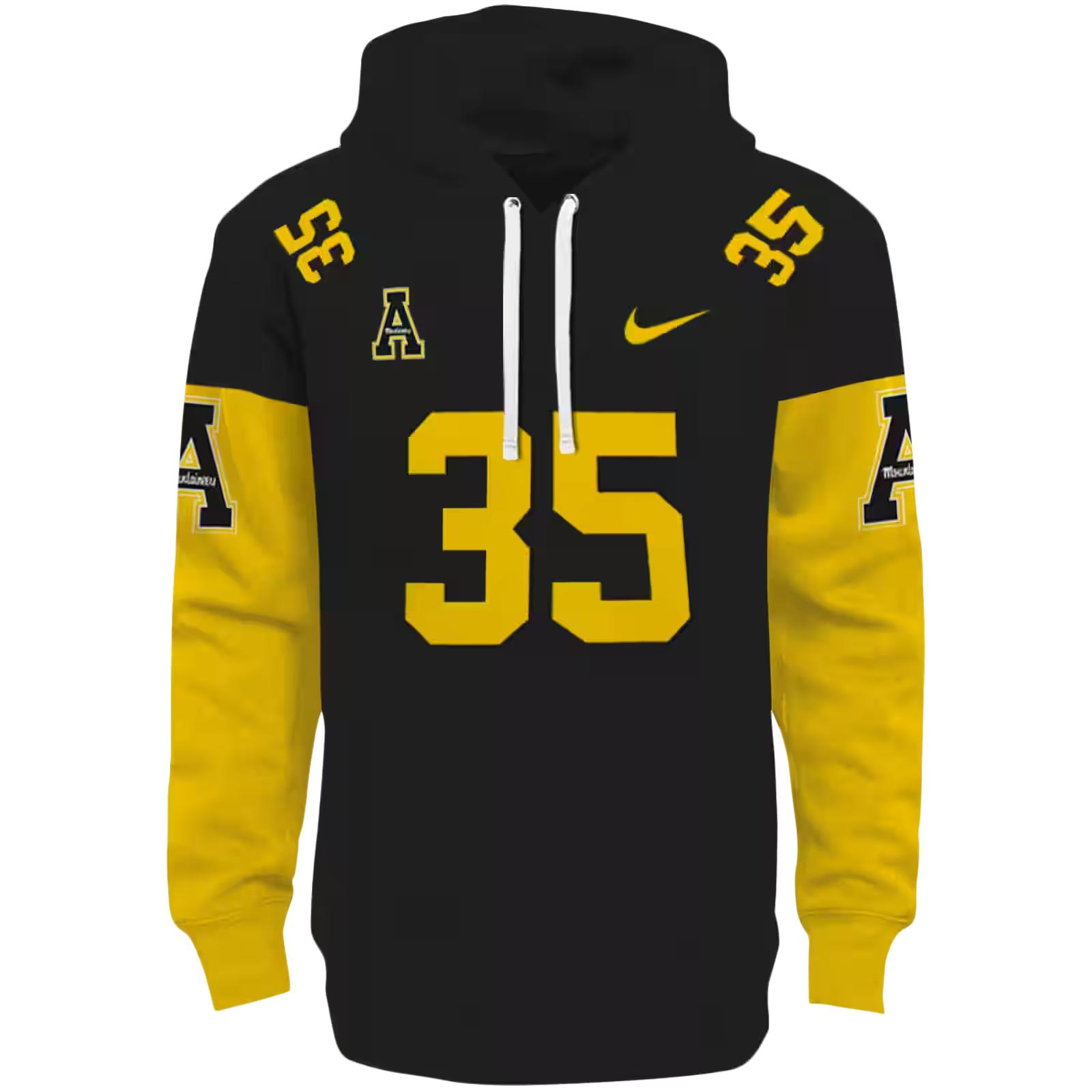 Custom Appalachian State Mountaineers Minimal Design Black Hoodie