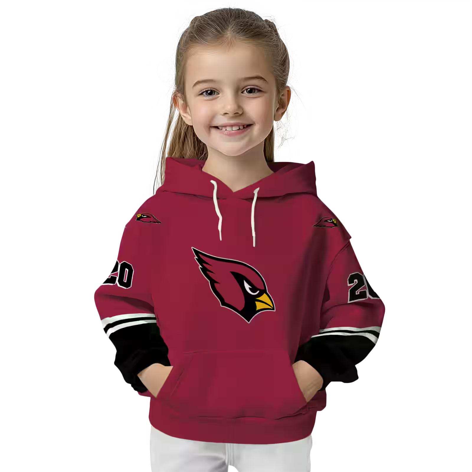 custom arizona cardinals striped sleeves red hoodie top rated