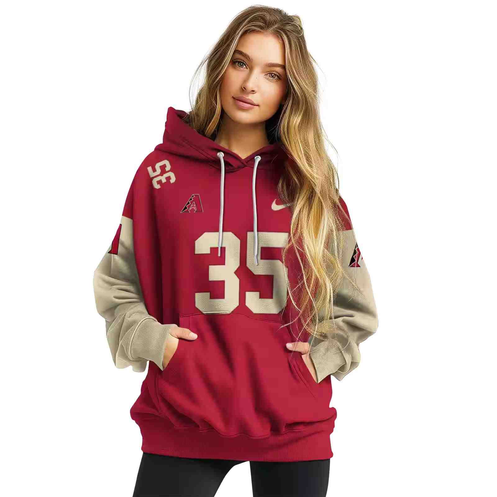 custom arizona diamondbacks minimal design red hoodie high quality