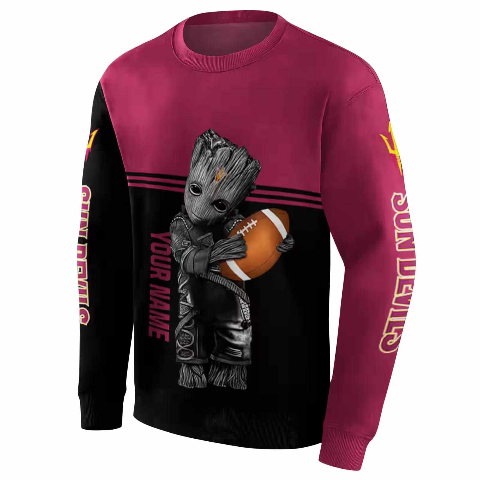 custom arizona state sun devils baby groot maroon black hoodie new arrival