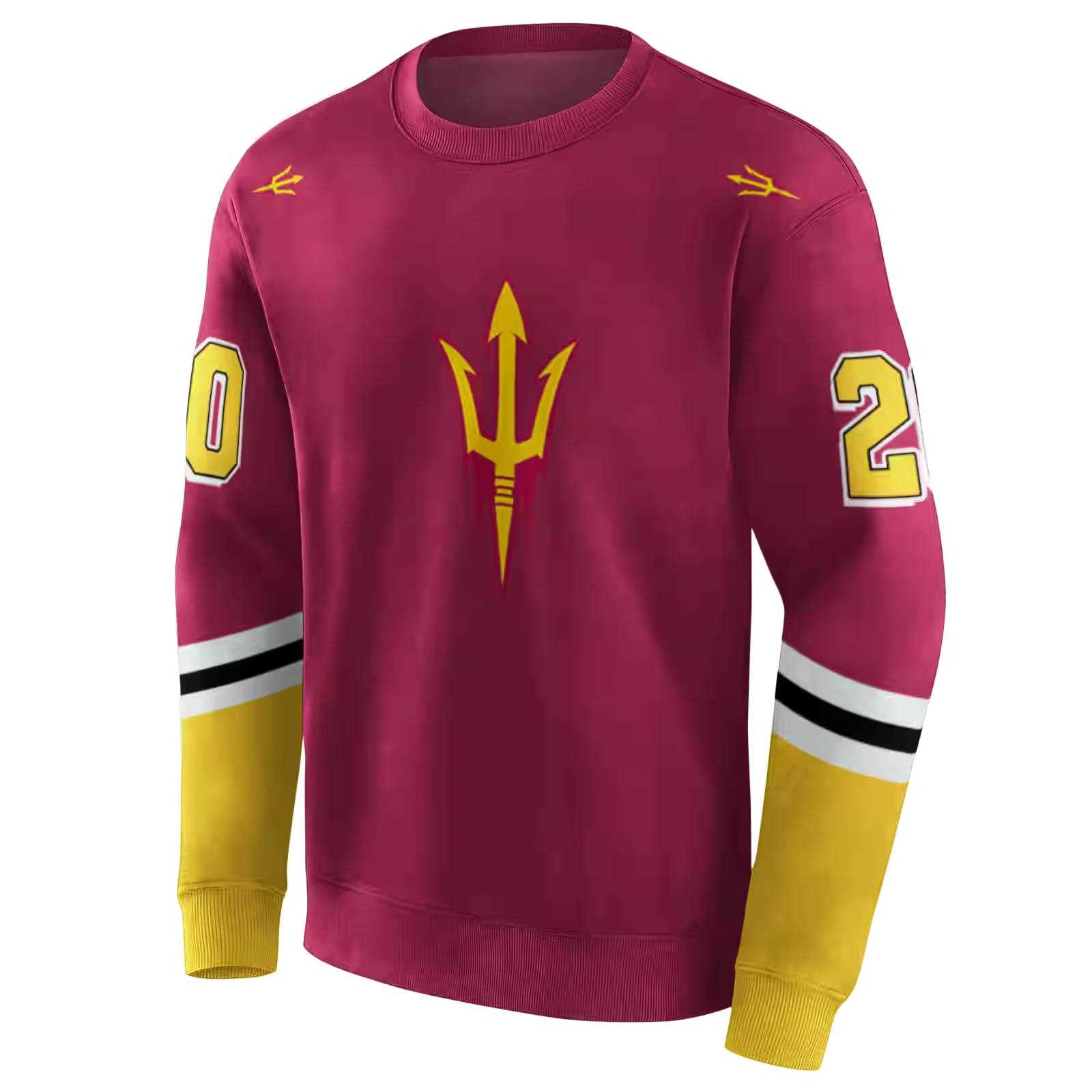 custom arizona state sun devils striped sleeves maroon hoodie new arrival