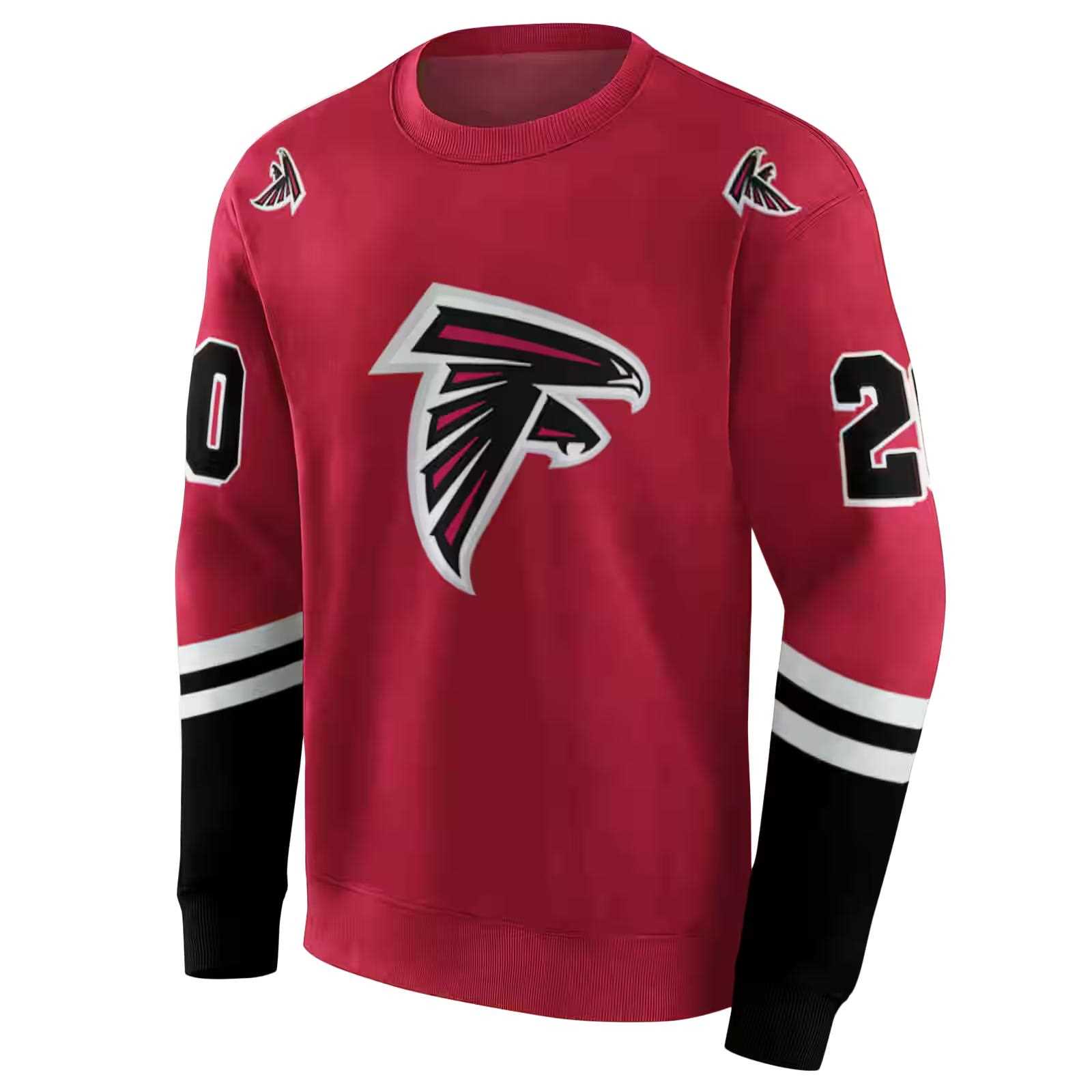 custom atlanta falcons striped sleeves red hoodie new arrival