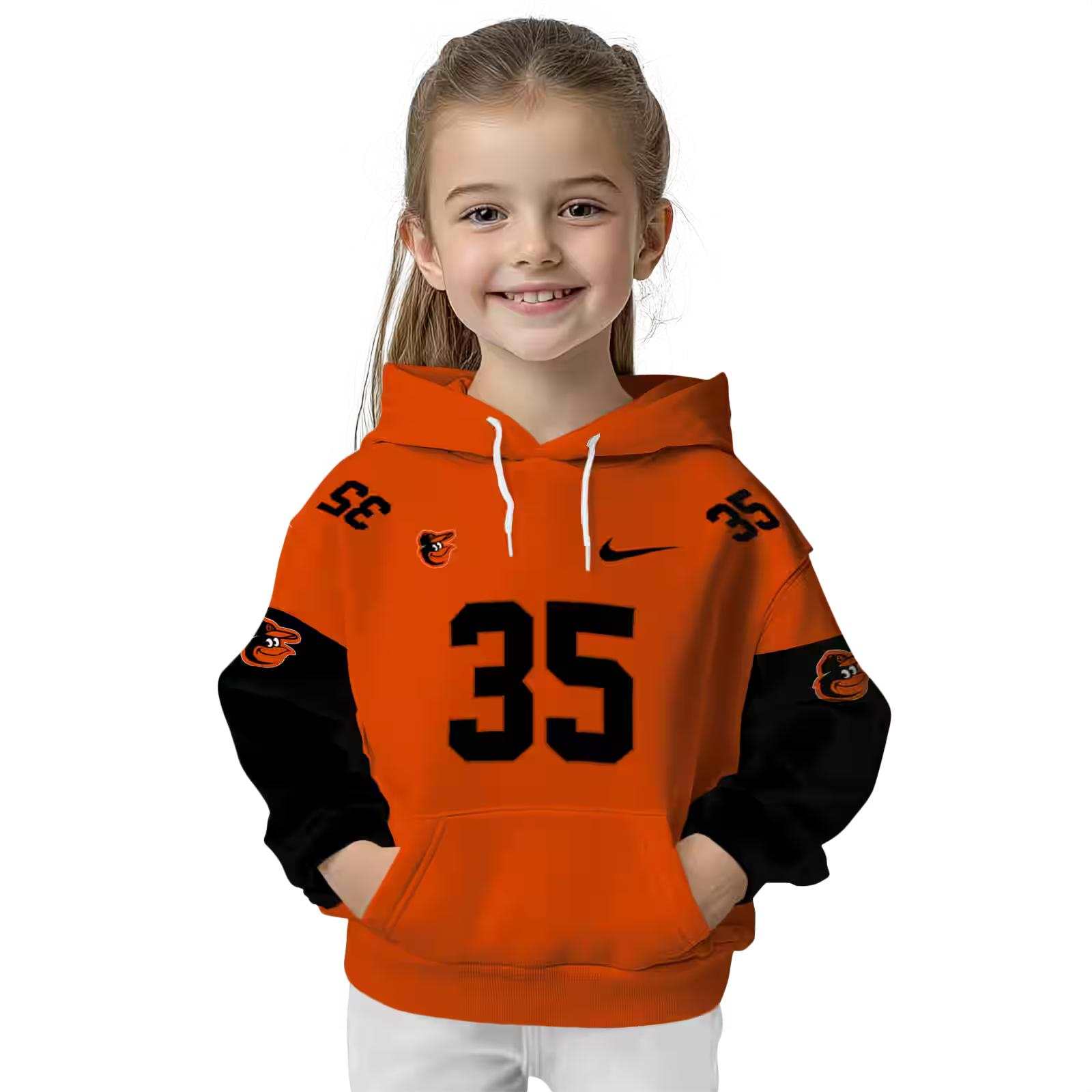 custom baltimore orioles minimal design orange hoodie top rated