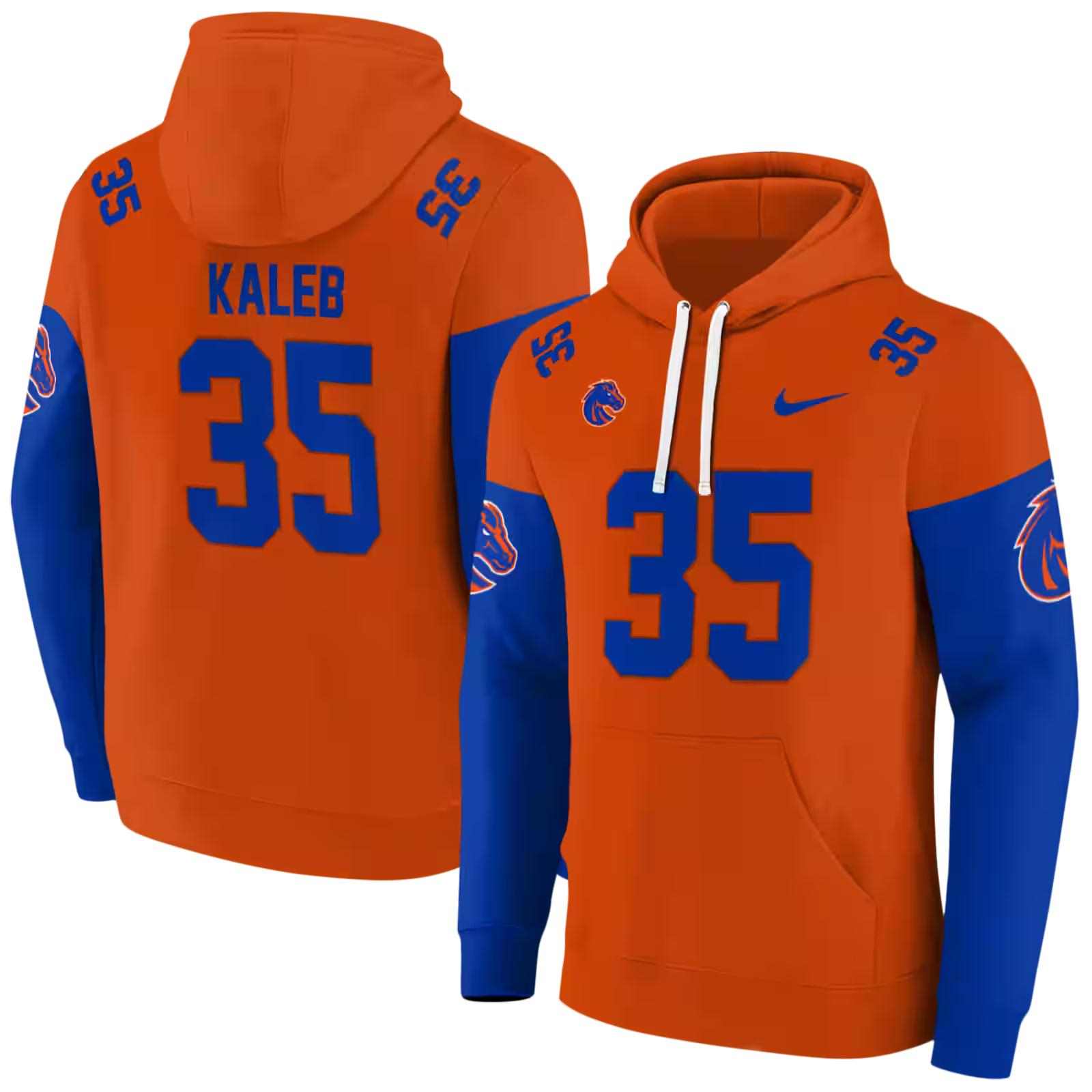 custom boise state broncos minimal design orange hoodie fashion forward
