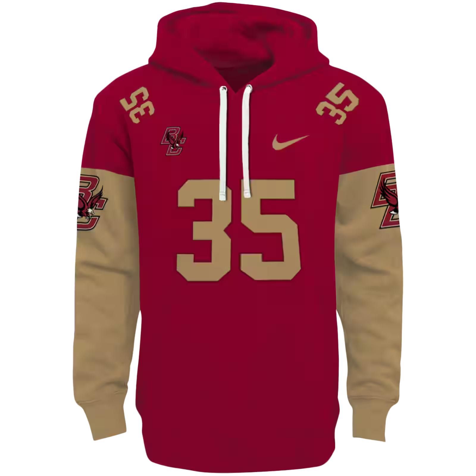Custom Boston College Eagles Minimal Design Maroon Hoodie