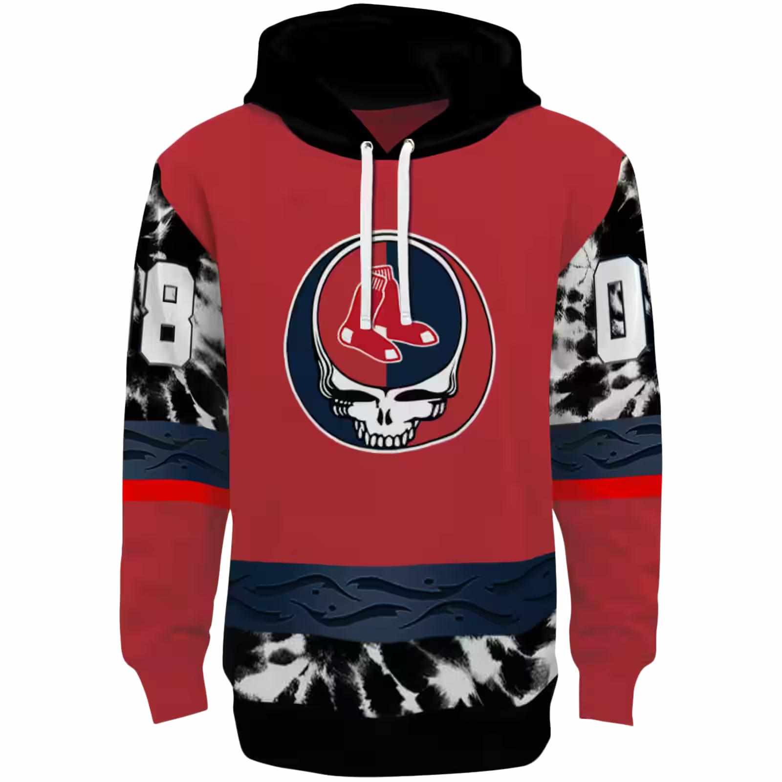 Custom Boston Red Sox Grateful Vibes Red Hoodie
