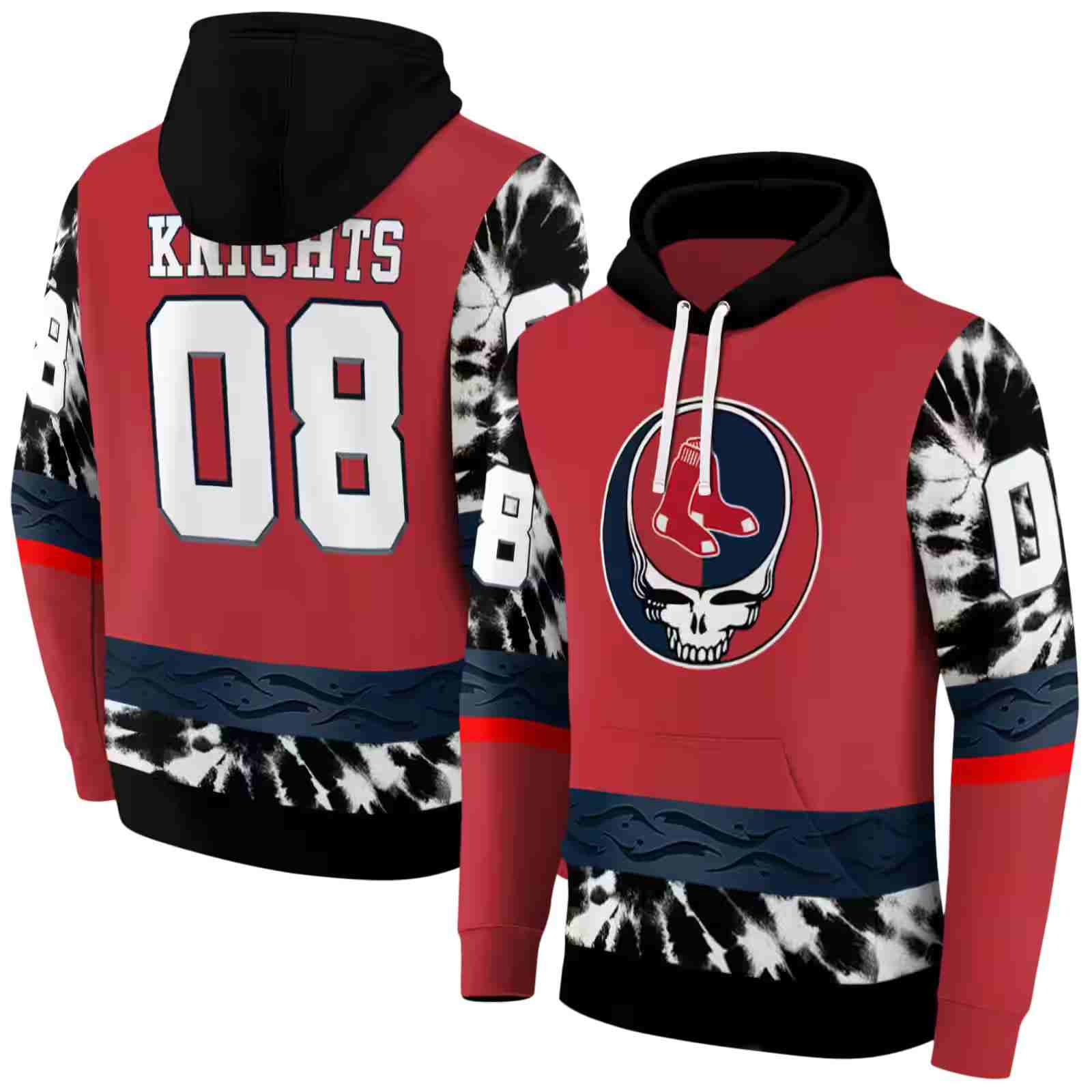 custom boston red sox grateful vibes red hoodie fashion forward