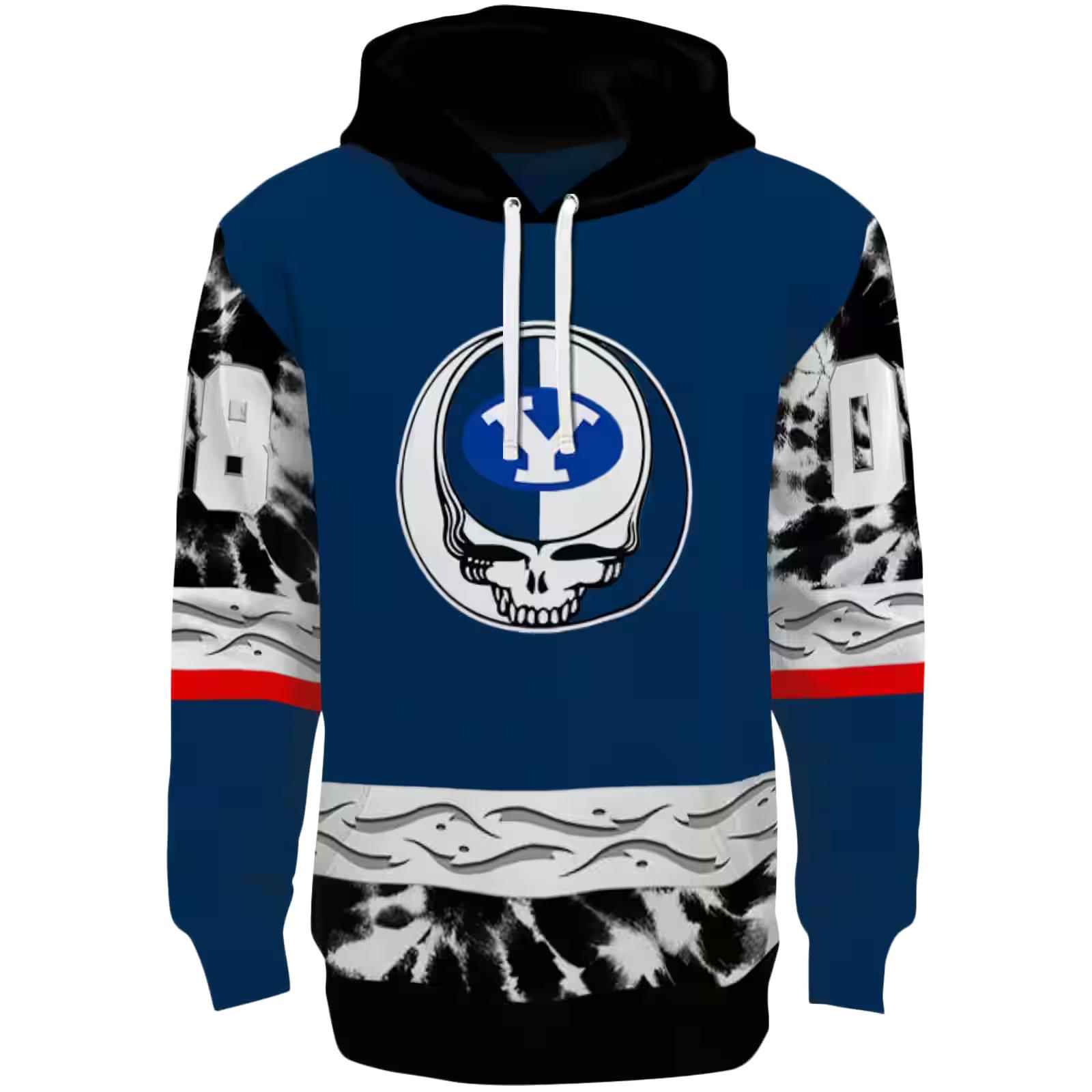 Custom BYU Cougars Grateful Vibes Blue Hoodie