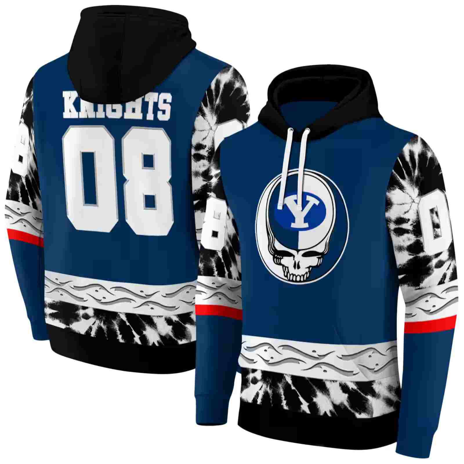 custom byu cougars grateful vibes blue hoodie fashion forward
