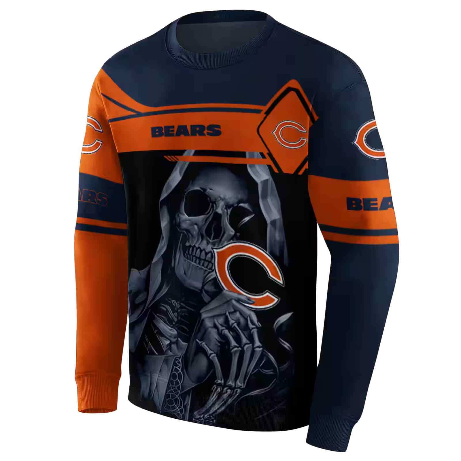 custom chicago bears grim reaper blue black hoodie new arrival