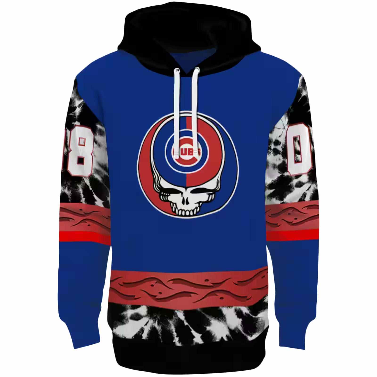 Custom Chicago Cubs Grateful Vibes Blue Hoodie