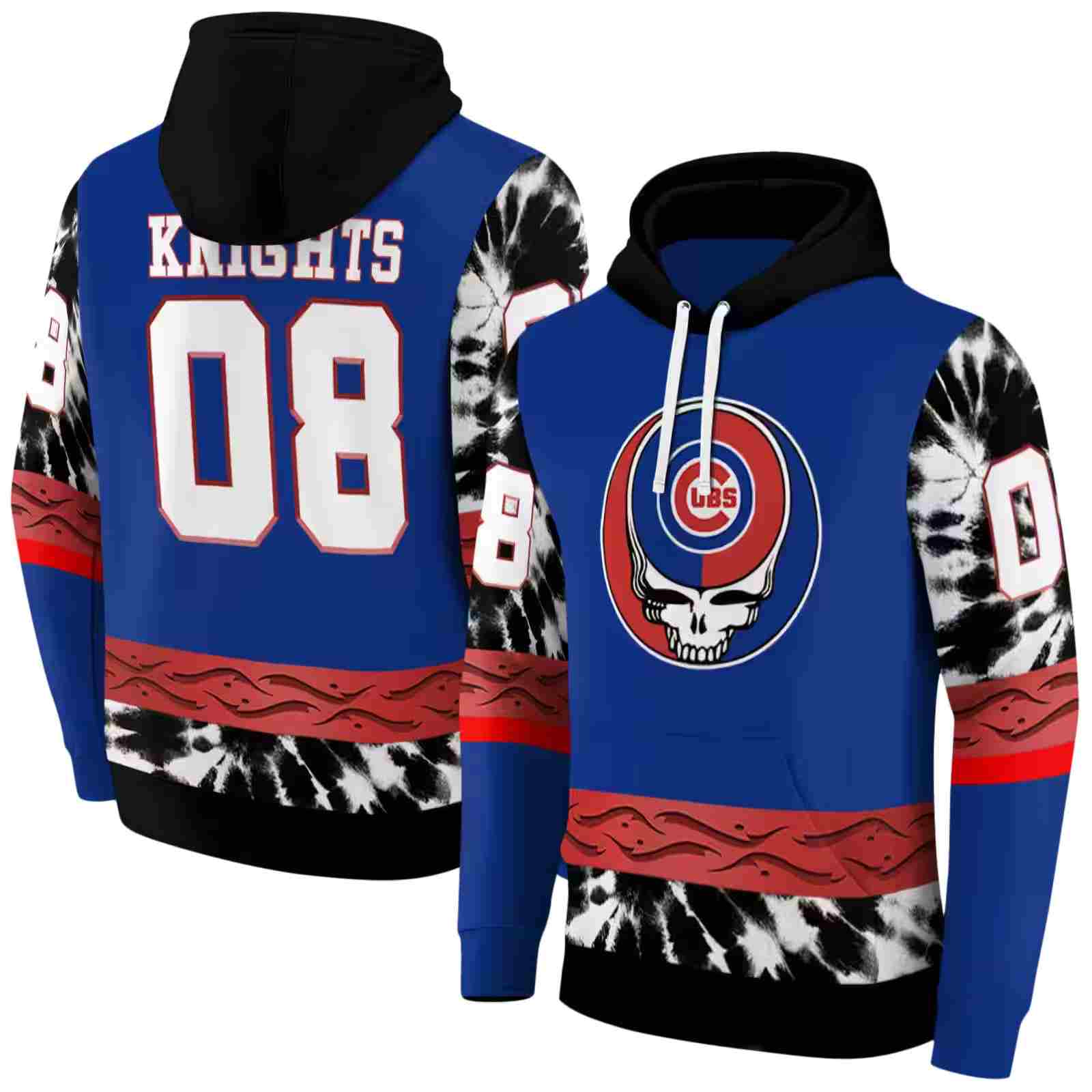 custom chicago cubs grateful vibes blue hoodie fashion forward