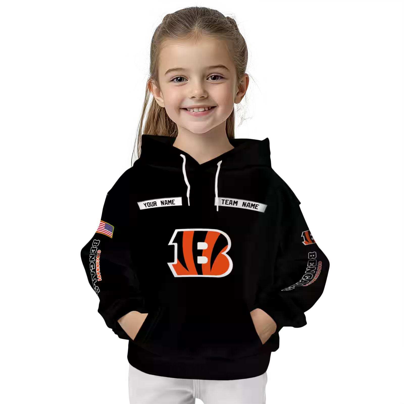 custom cincinnati bengals punisher skull black hoodie top rated