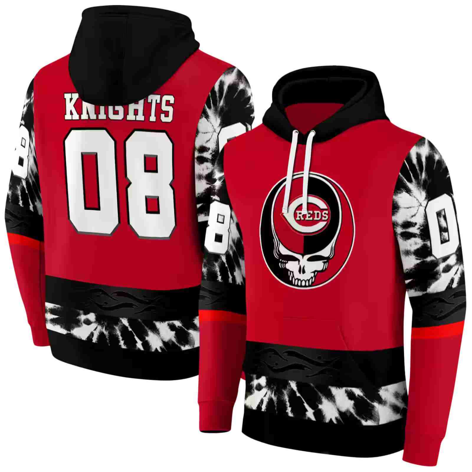 custom cincinnati reds grateful vibes red hoodie fashion forward