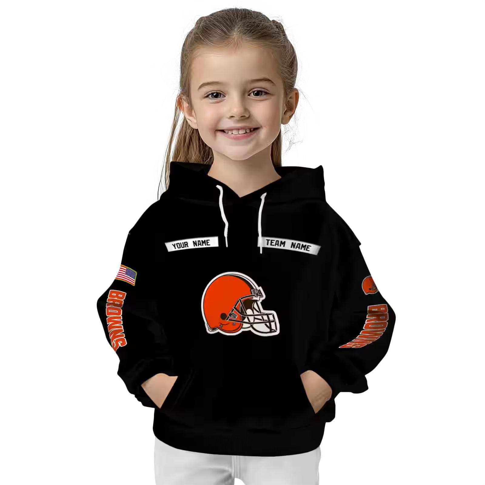 custom cleveland browns punisher skull black hoodie top rated