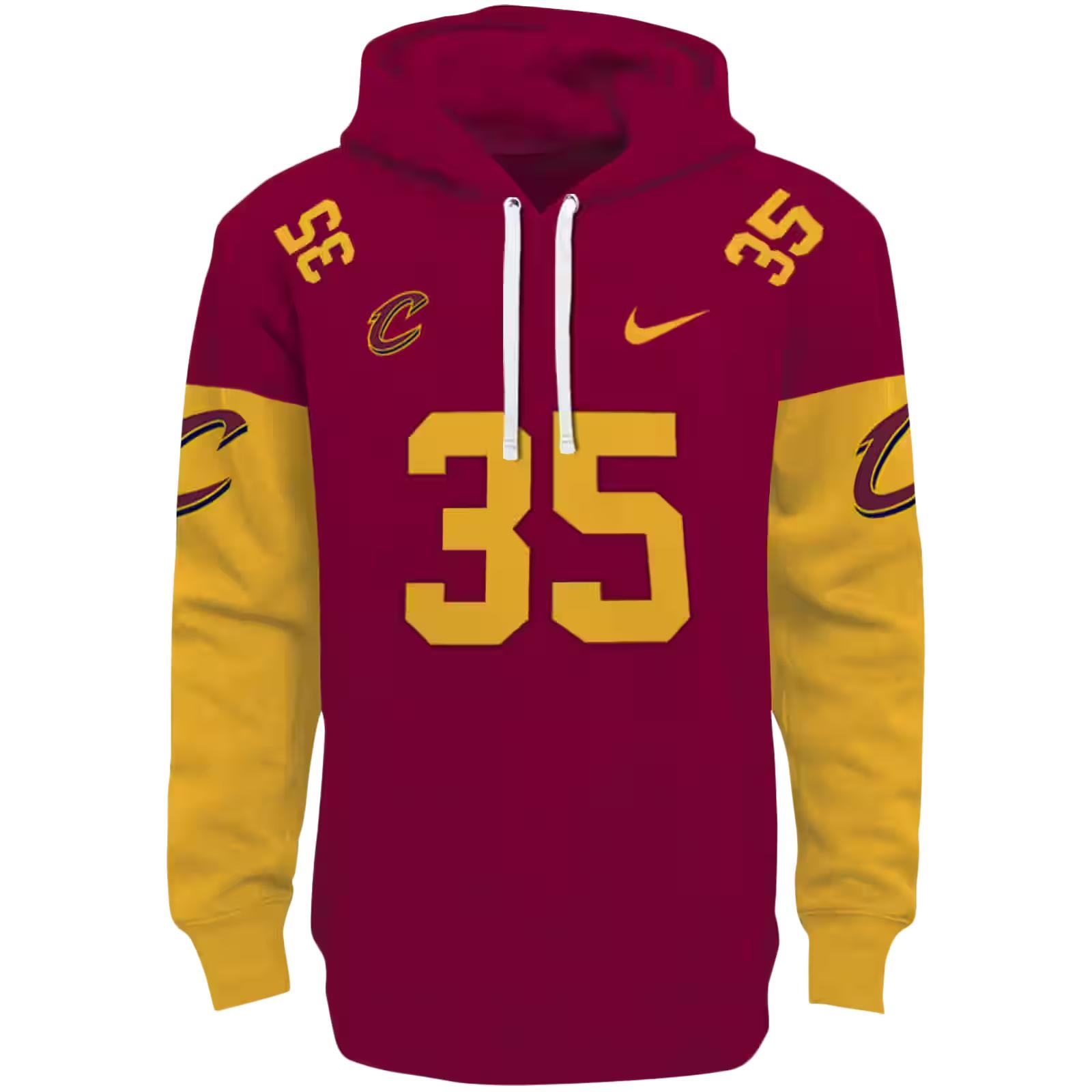 Custom Cleveland Cavaliers Minimal Design Wine Hoodie