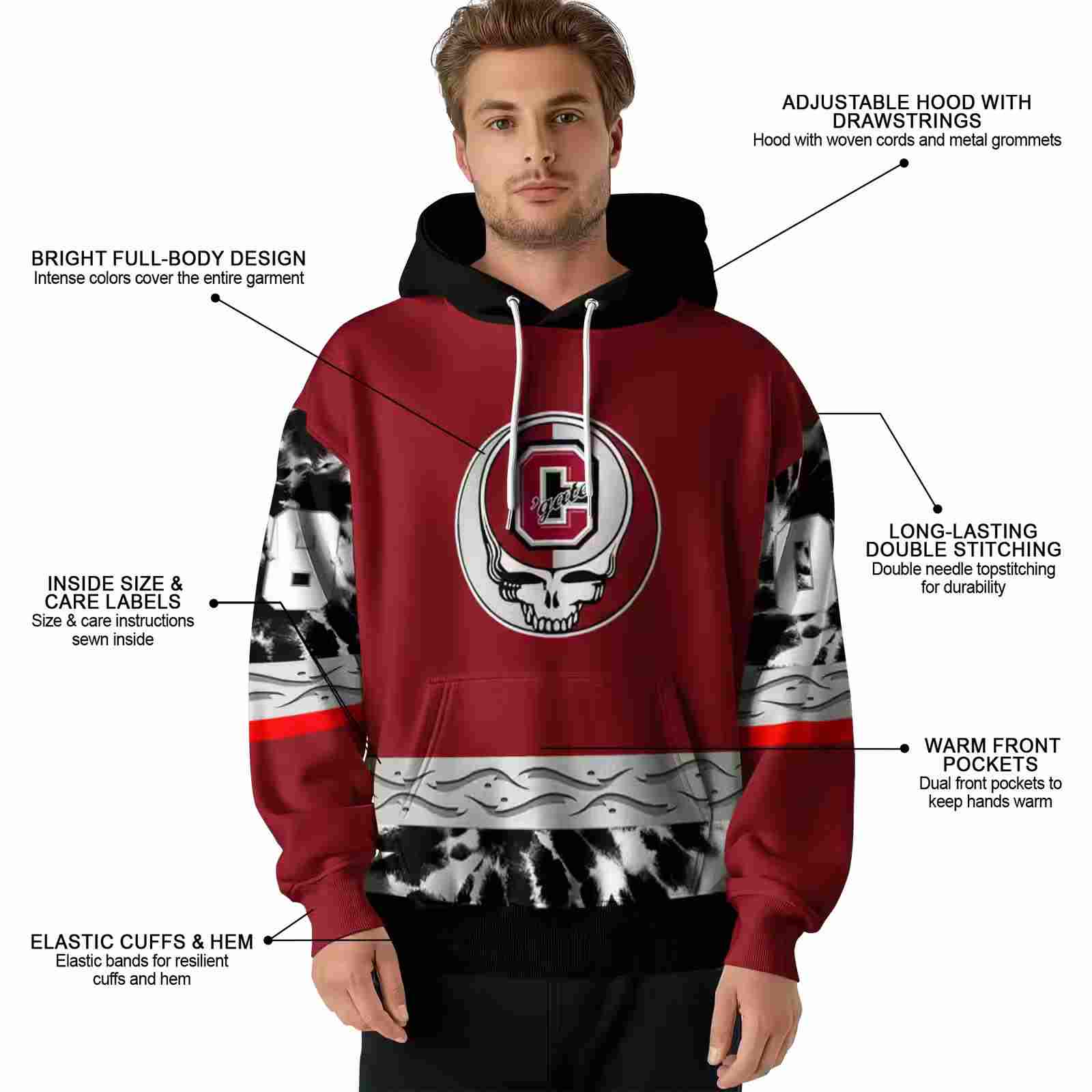 custom colgate raiders grateful vibes maroon hoodie latest model