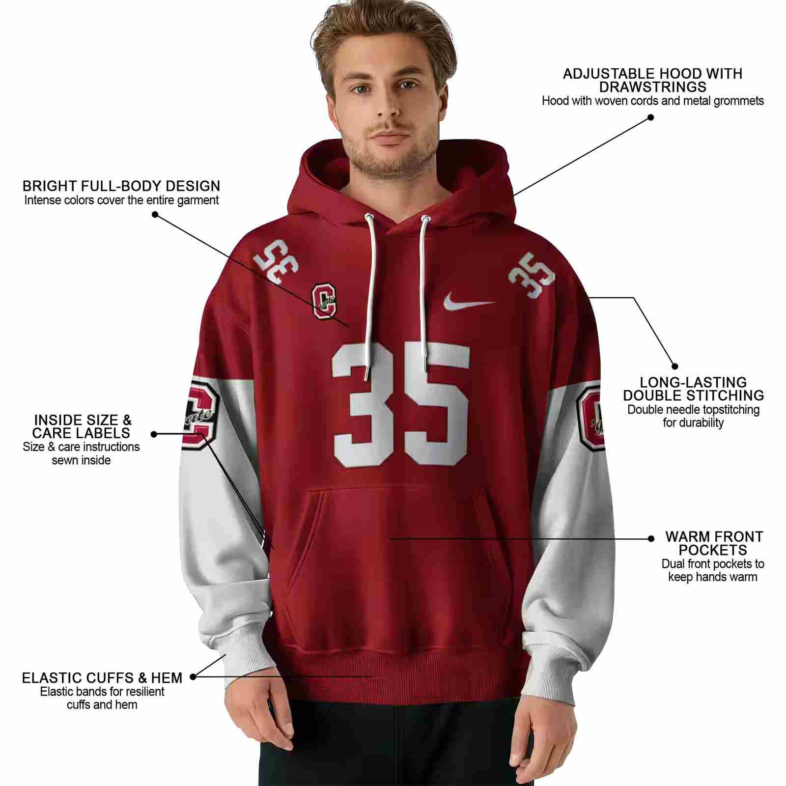 custom colgate raiders minimal design maroon hoodie latest model