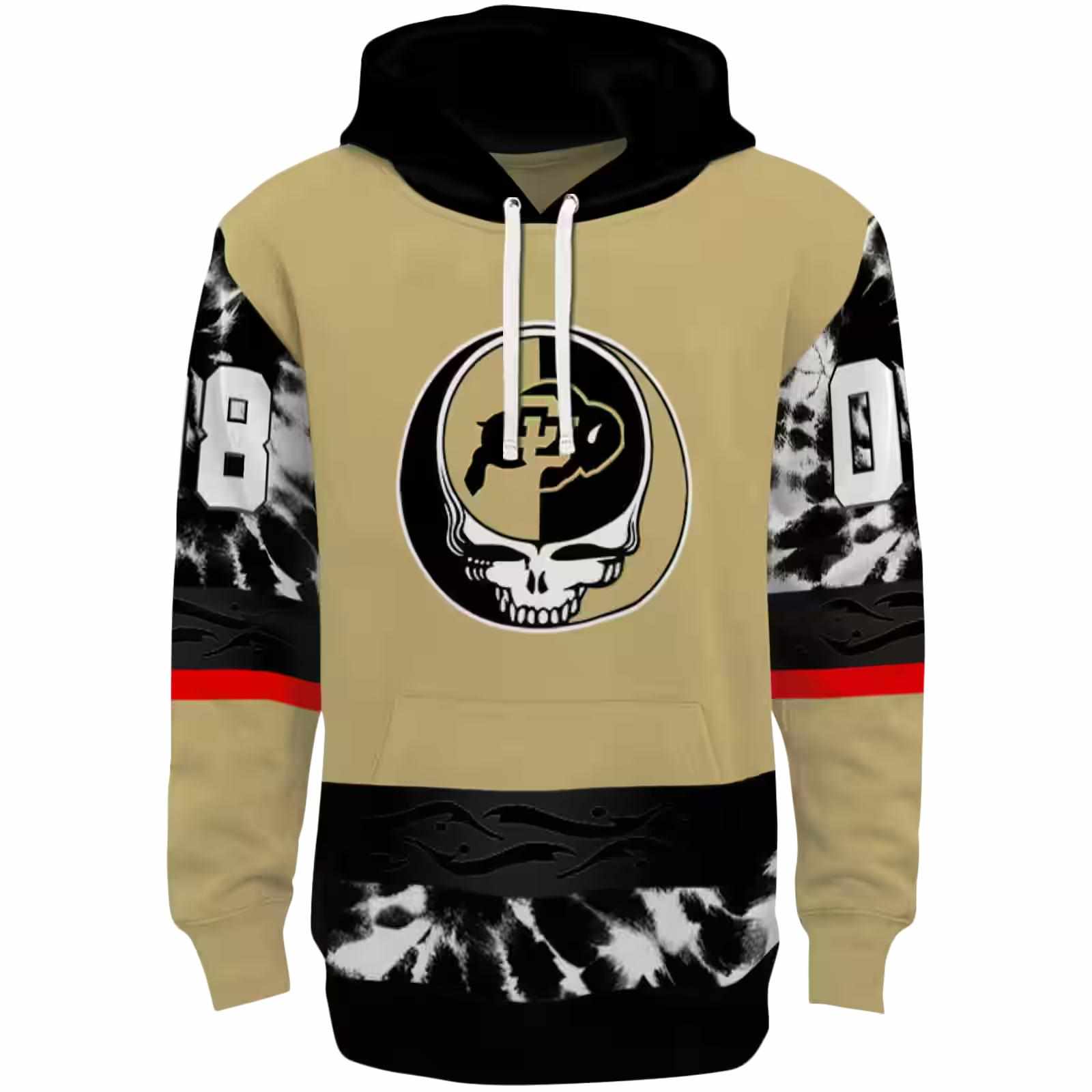 Custom Colorado Buffaloes Grateful Vibes Gold Hoodie