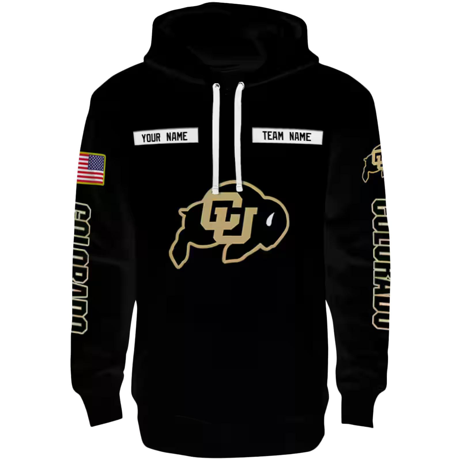 Custom Colorado Buffaloes Punisher Skull Black Hoodie