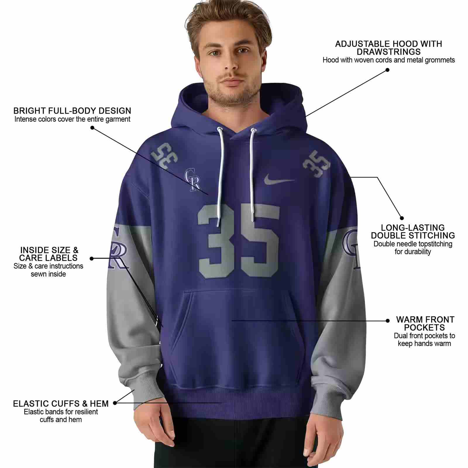 custom colorado rockies minimal design blue hoodie latest model