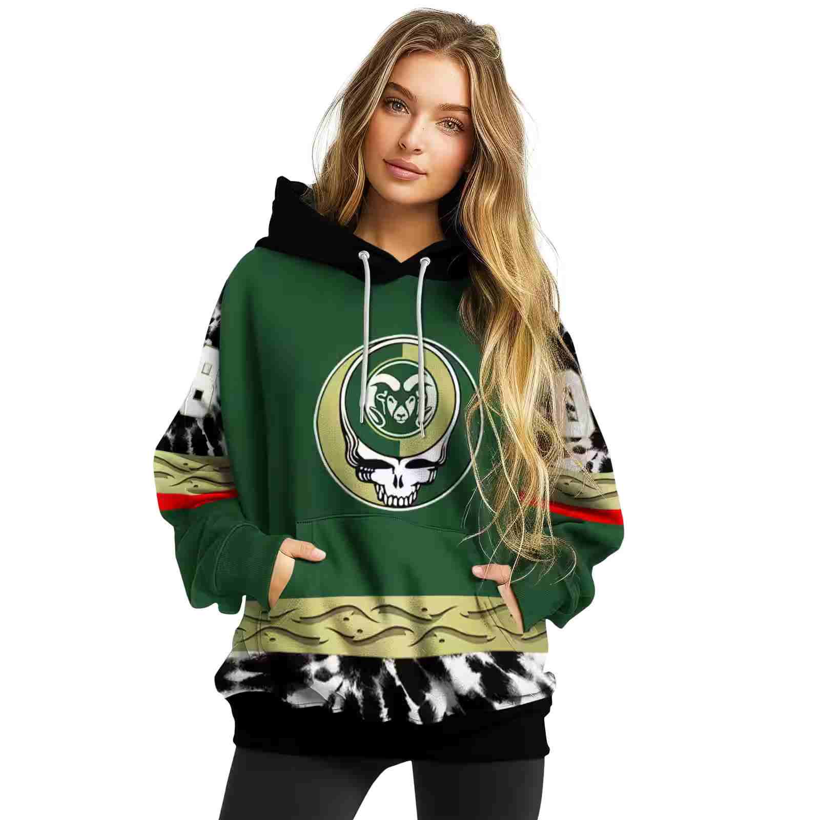 custom colorado state rams grateful vibes green hoodie high quality