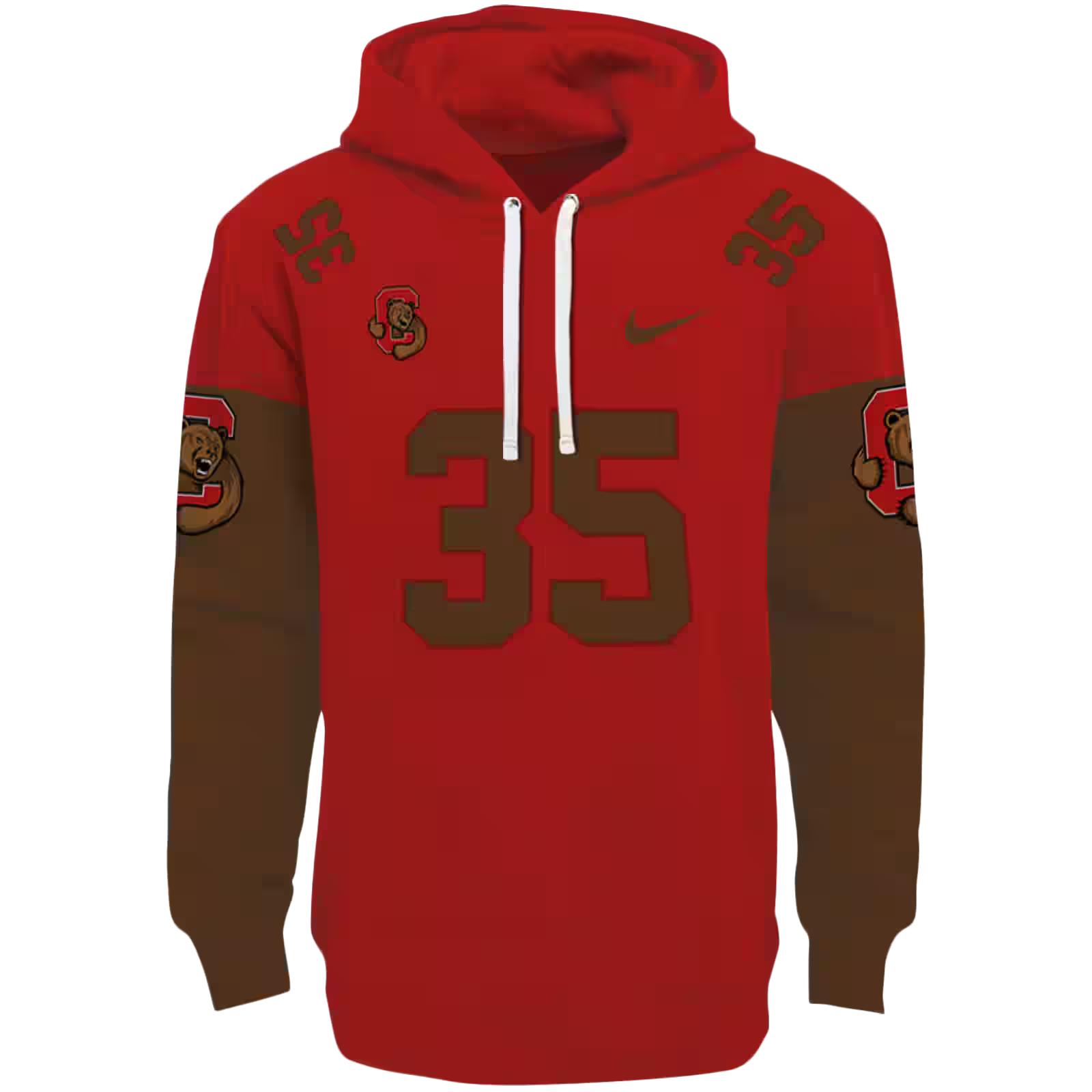 Custom Cornell Big Red Minimal Design Red Hoodie