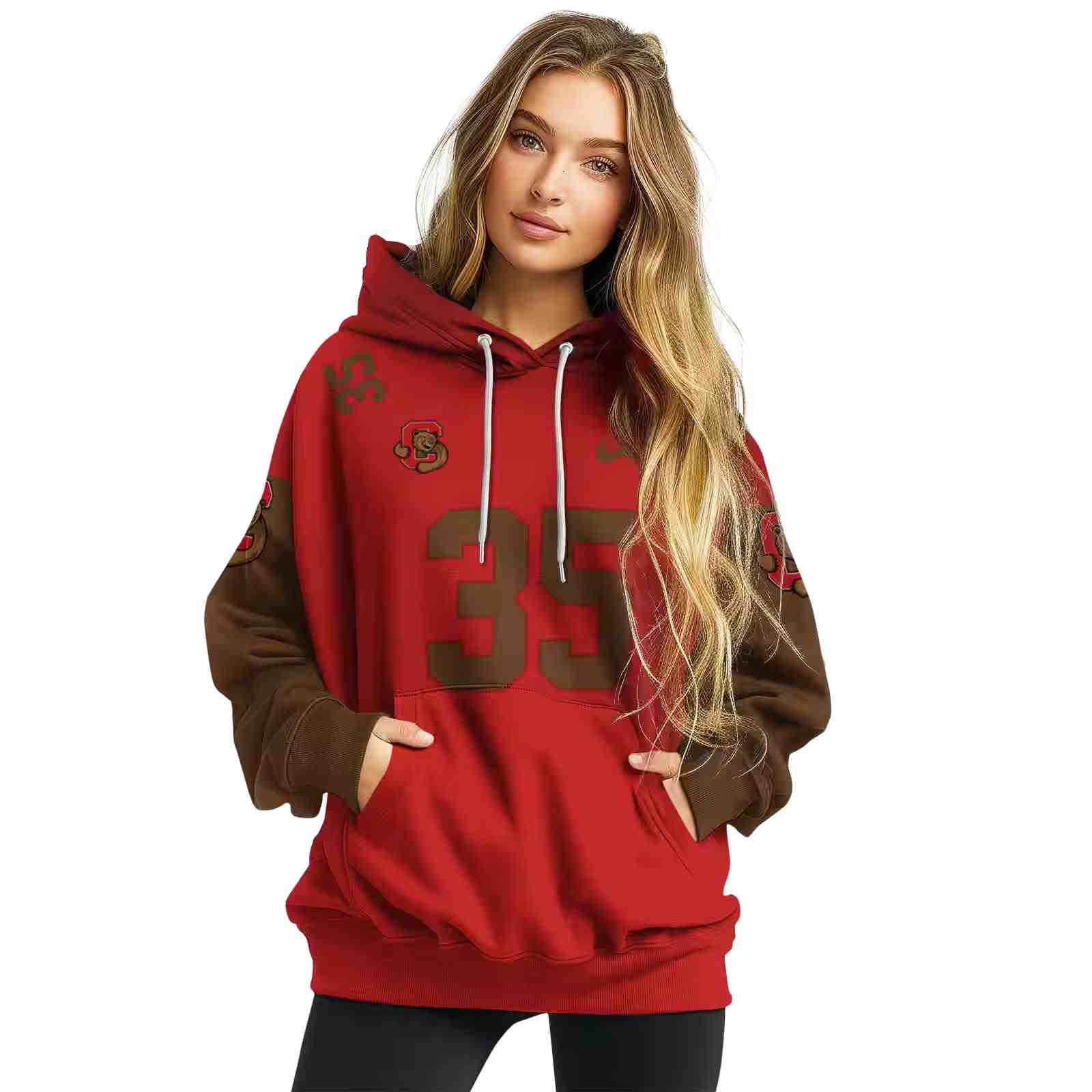 custom cornell big red minimal design red hoodie high quality