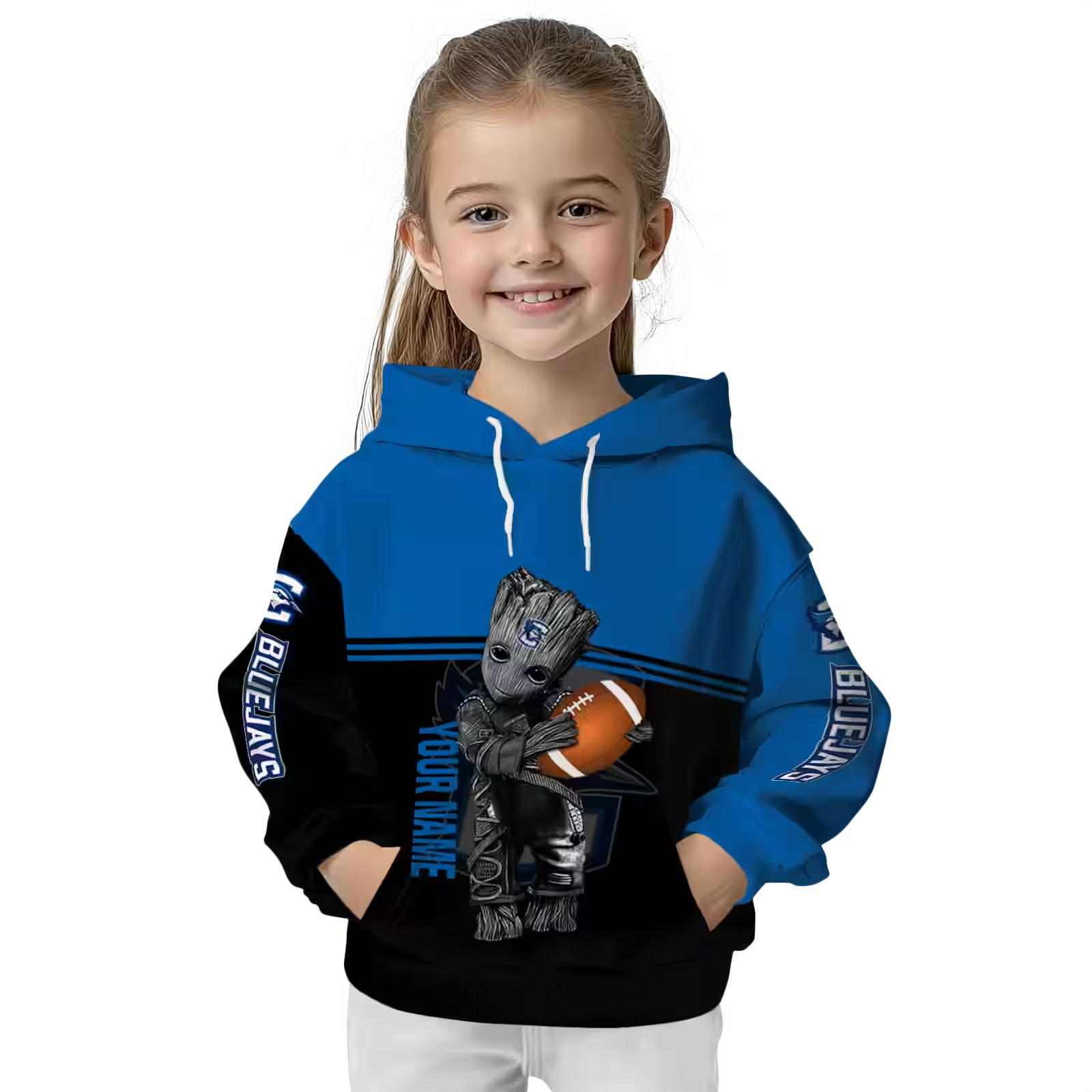 custom creighton bluejays baby groot blue black hoodie top rated