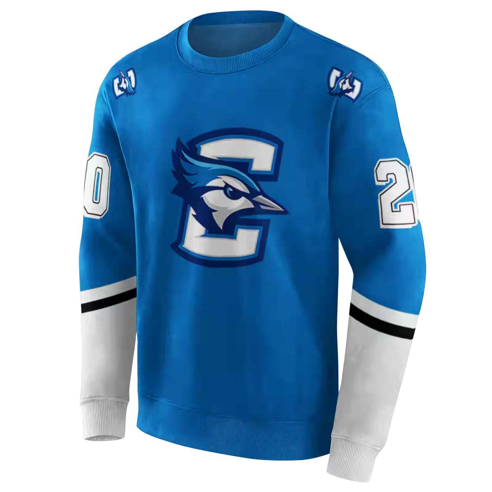 custom creighton bluejays striped sleeves blue hoodie new arrival