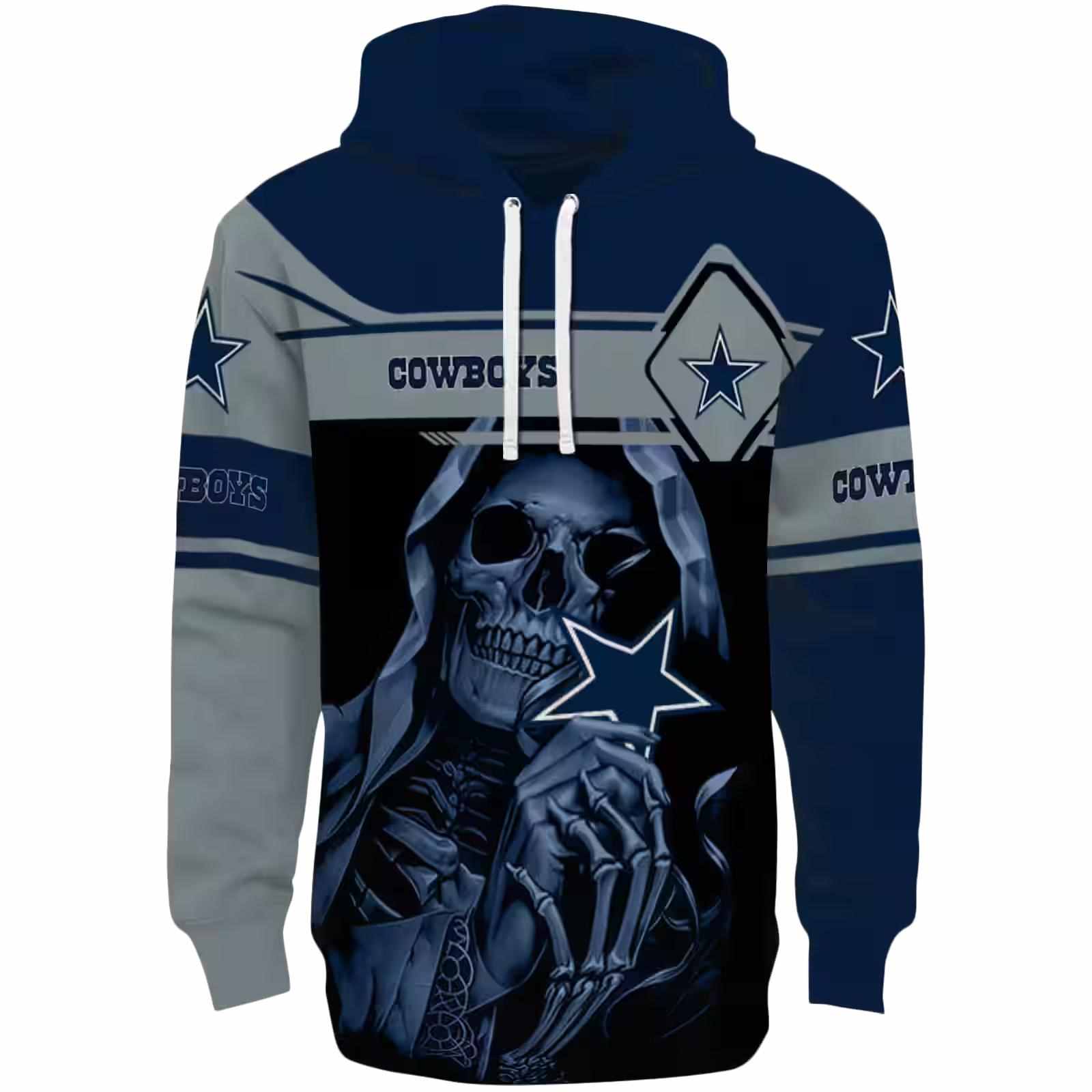 Custom Dallas Cowboys Grim Reaper Blue Black Hoodie