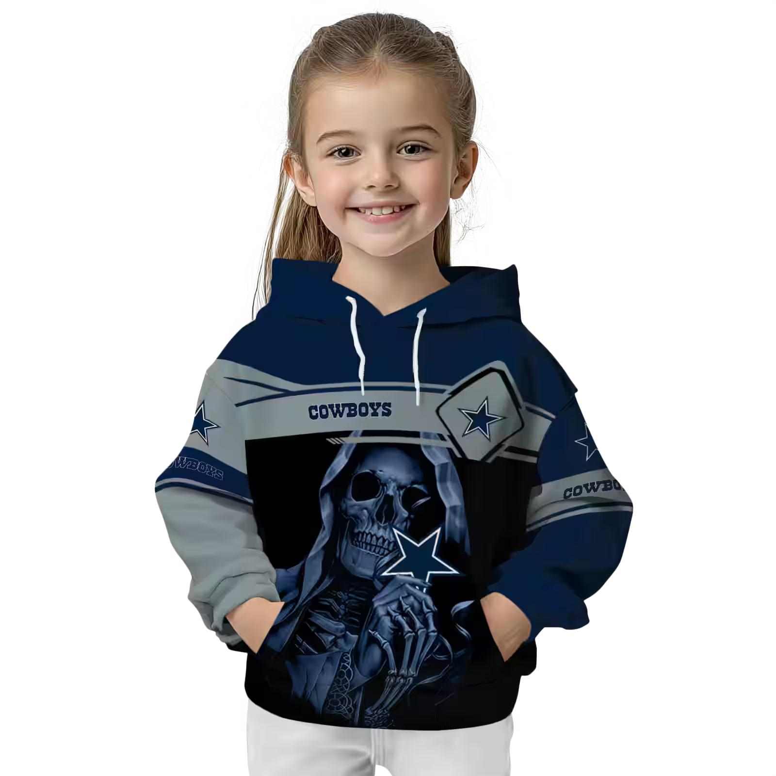 custom dallas cowboys grim reaper blue black hoodie top rated