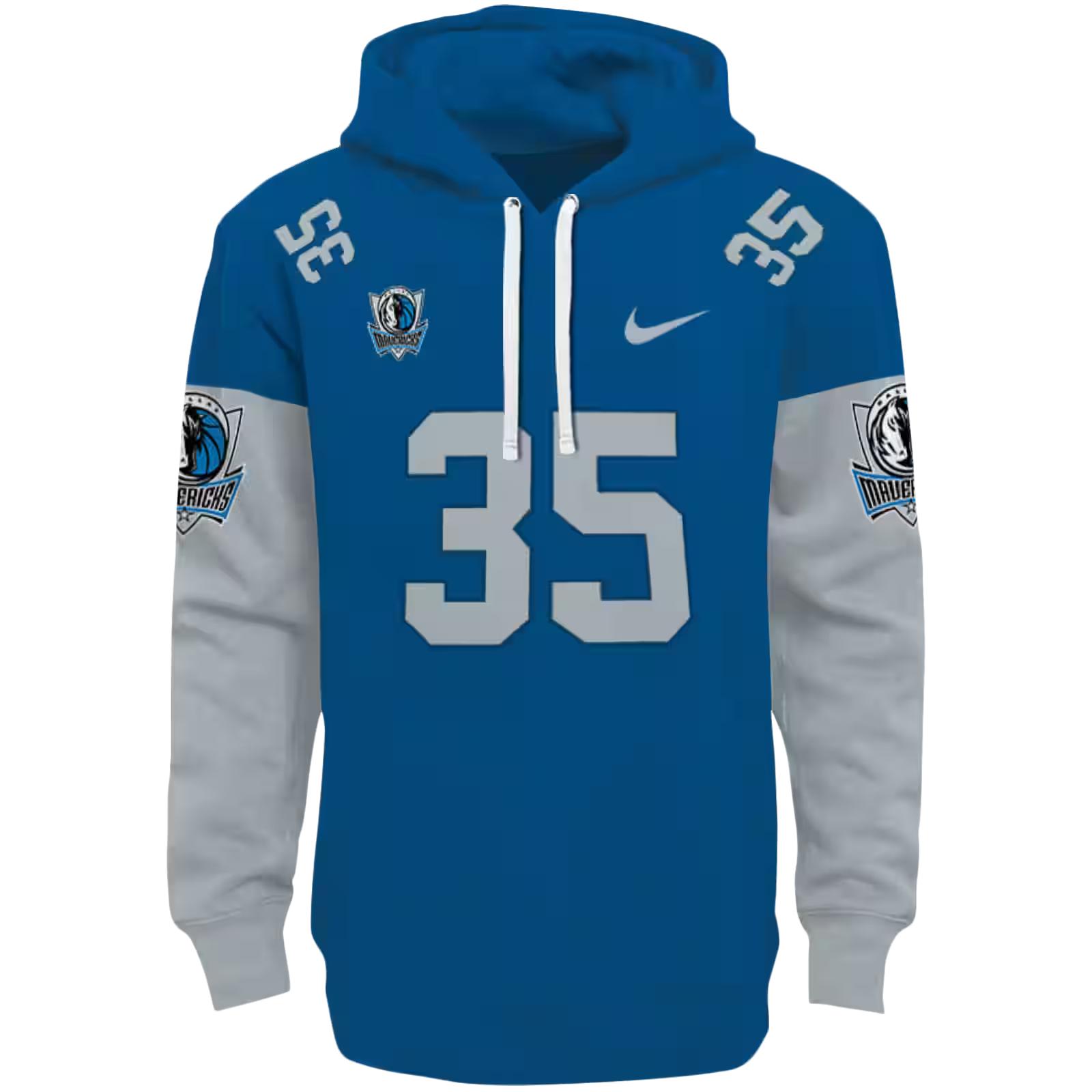 Custom Dallas Mavericks Minimal Design Blue Hoodie