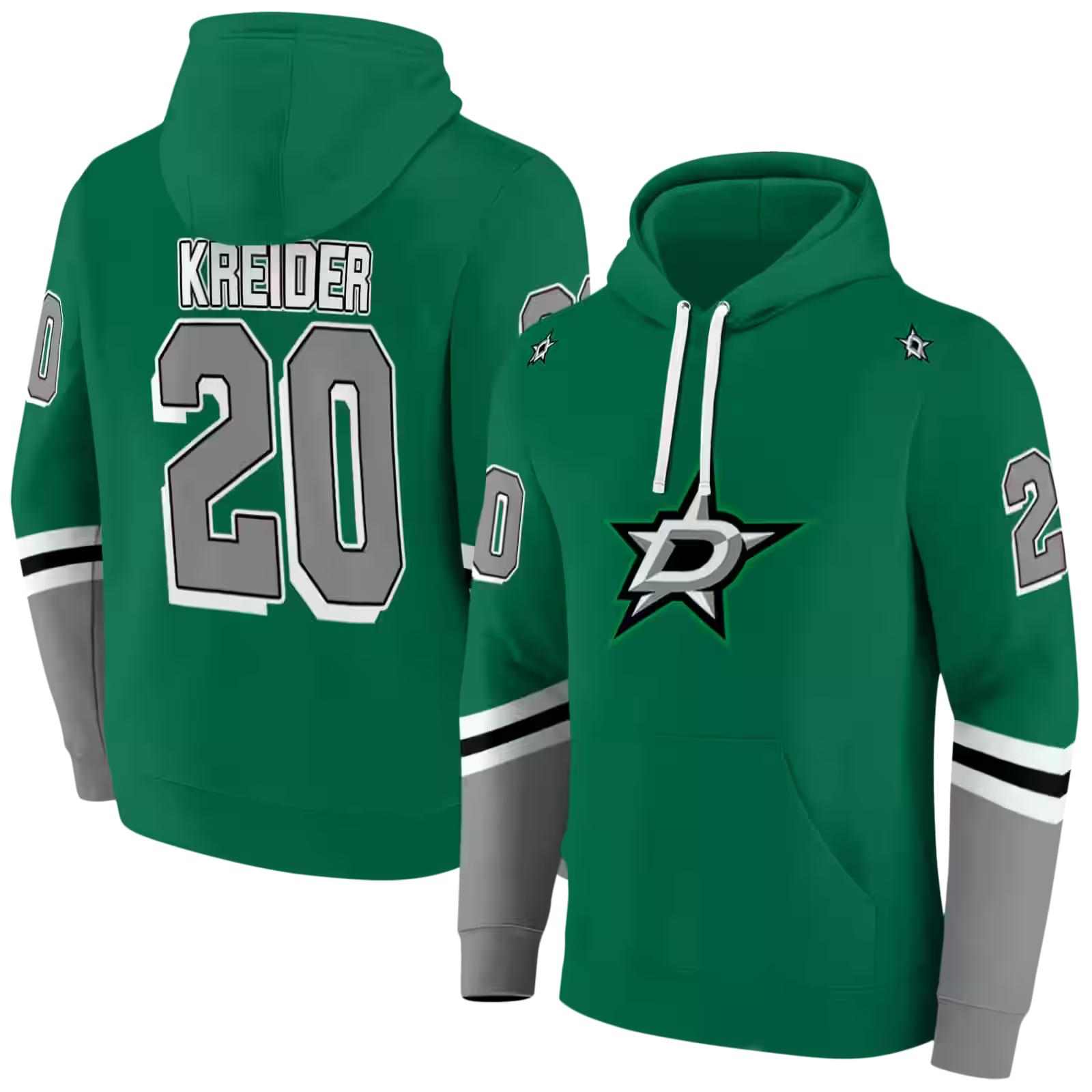 custom dallas stars striped sleeves green hoodie fashion forward