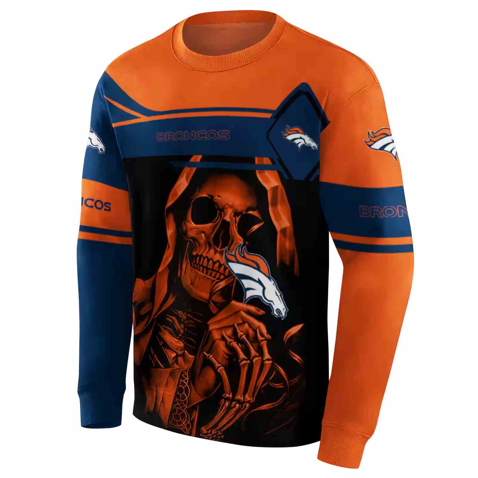 custom denver broncos grim reaper orange black hoodie new arrival