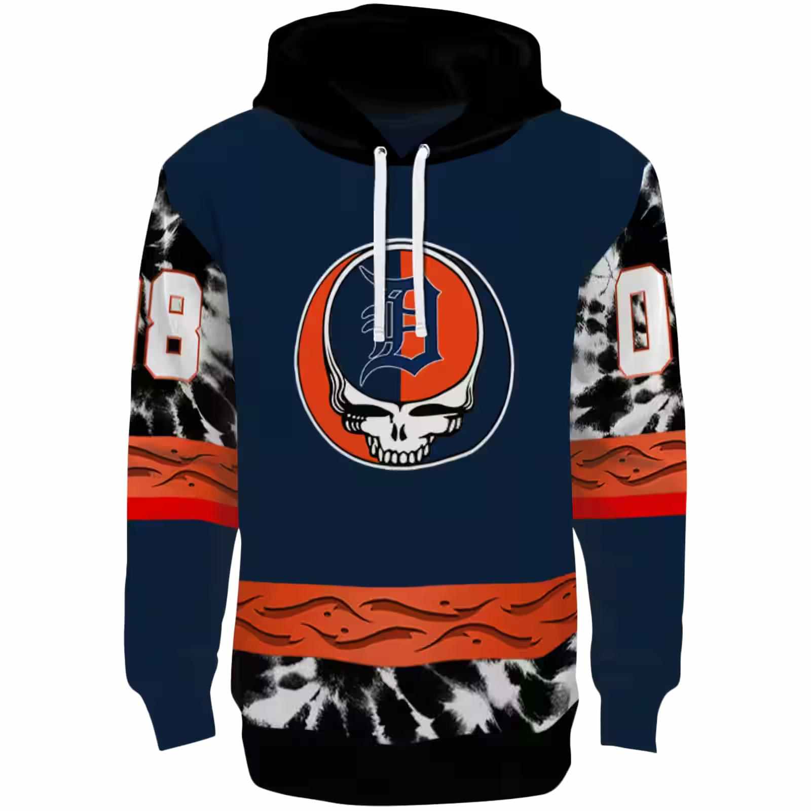 Custom Detroit Tigers Grateful Vibes Navy Hoodie