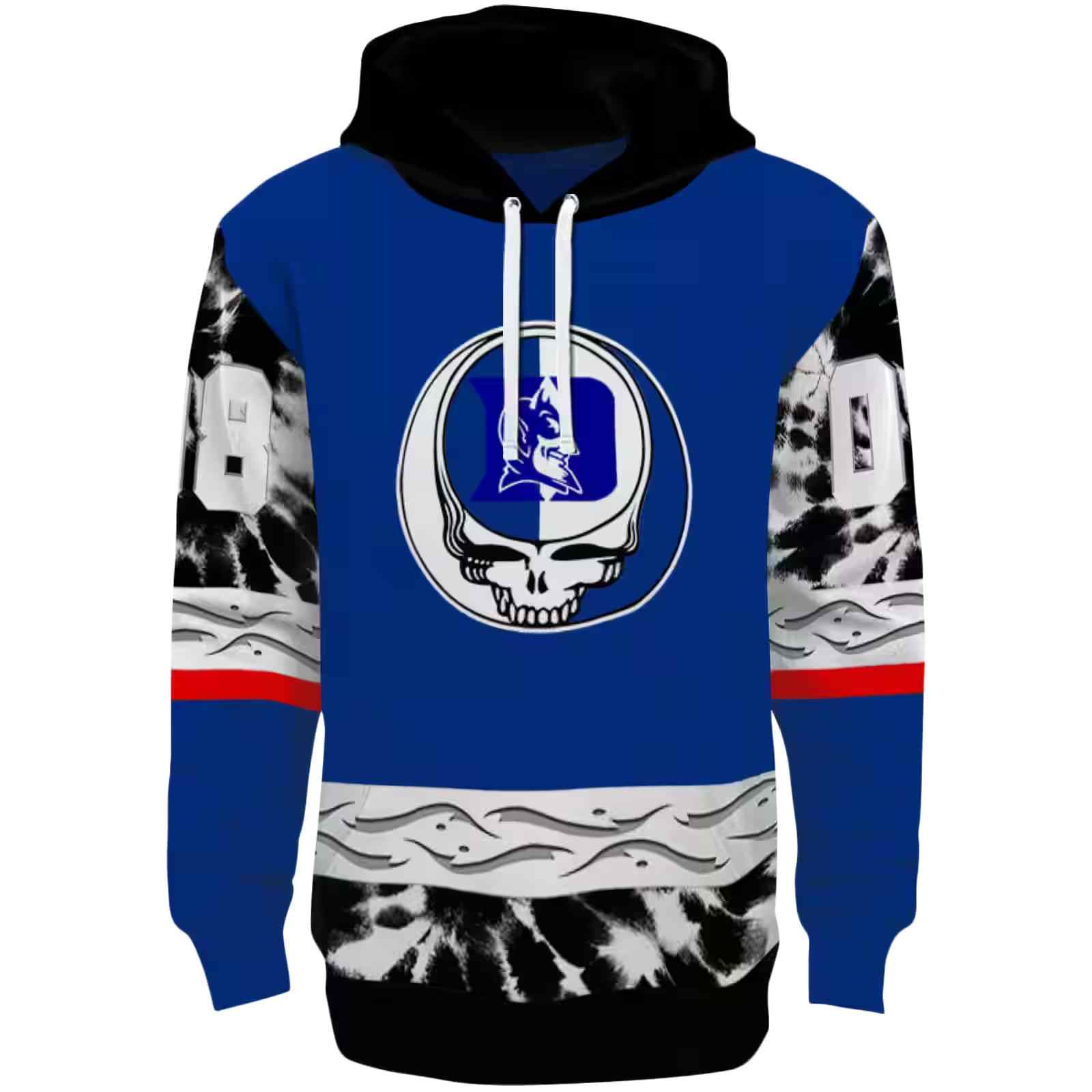 Custom Duke Blue Devils Grateful Vibes Blue Hoodie