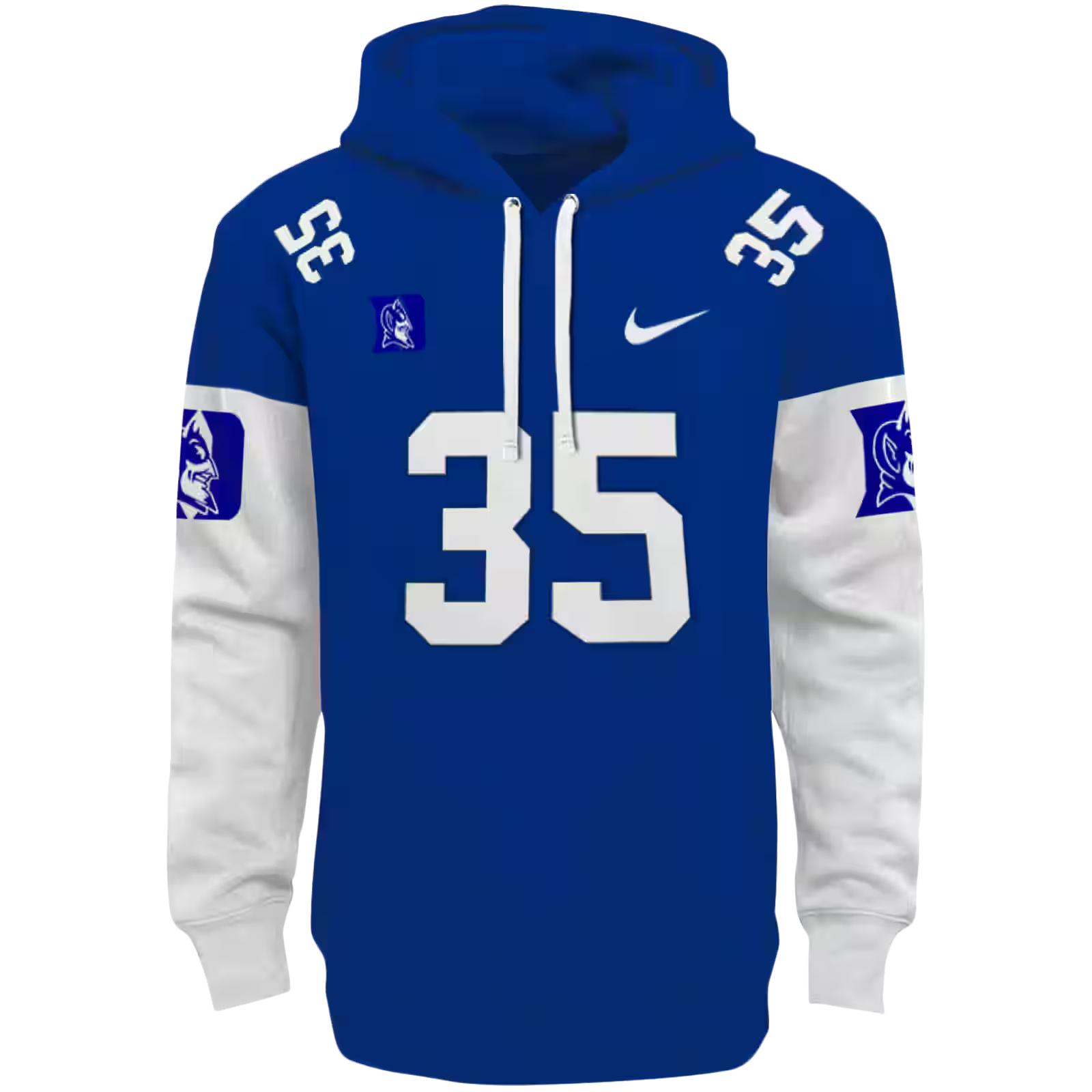 Custom Duke Blue Devils Minimal Design Blue Hoodie