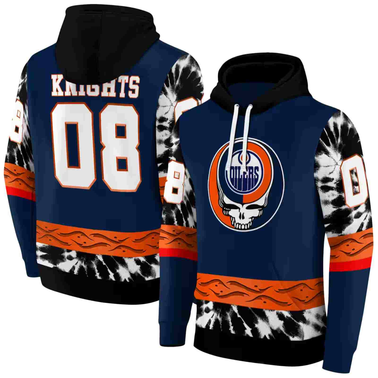 custom edmonton oilers grateful vibes blue hoodie fashion forward