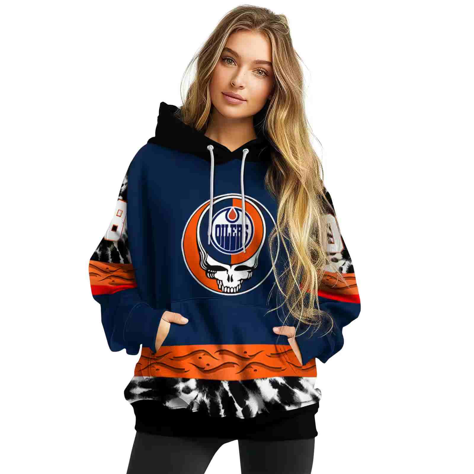 custom edmonton oilers grateful vibes blue hoodie high quality