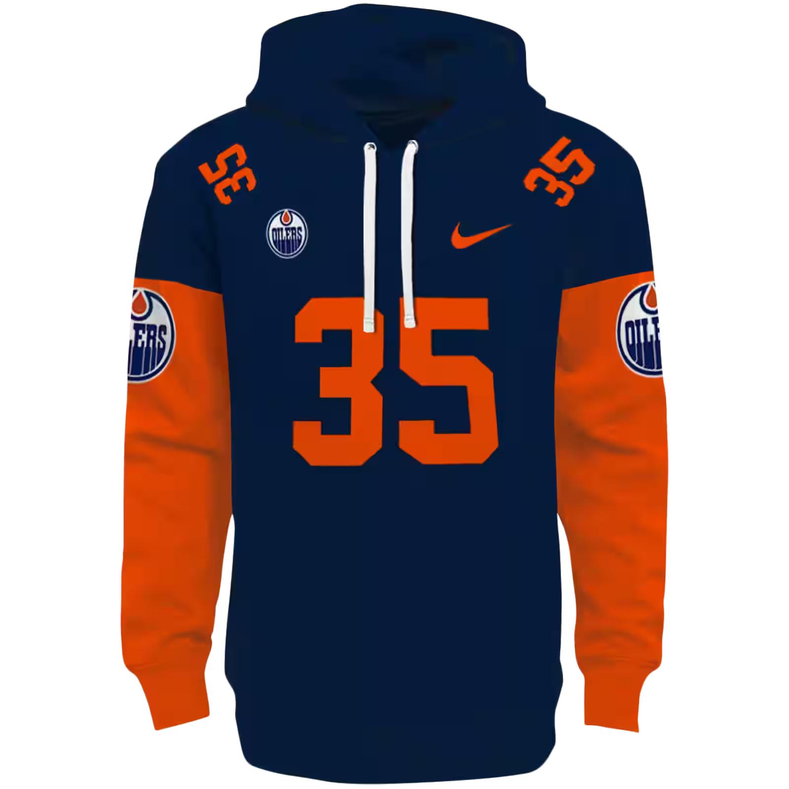 Custom Edmonton Oilers Minimal Design Blue Hoodie