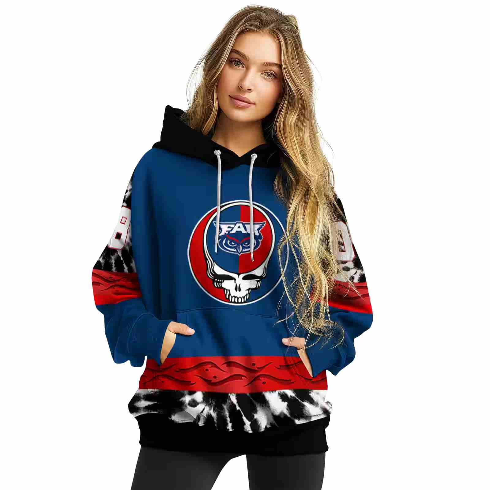 custom florida atlantic owls grateful vibes blue hoodie high quality