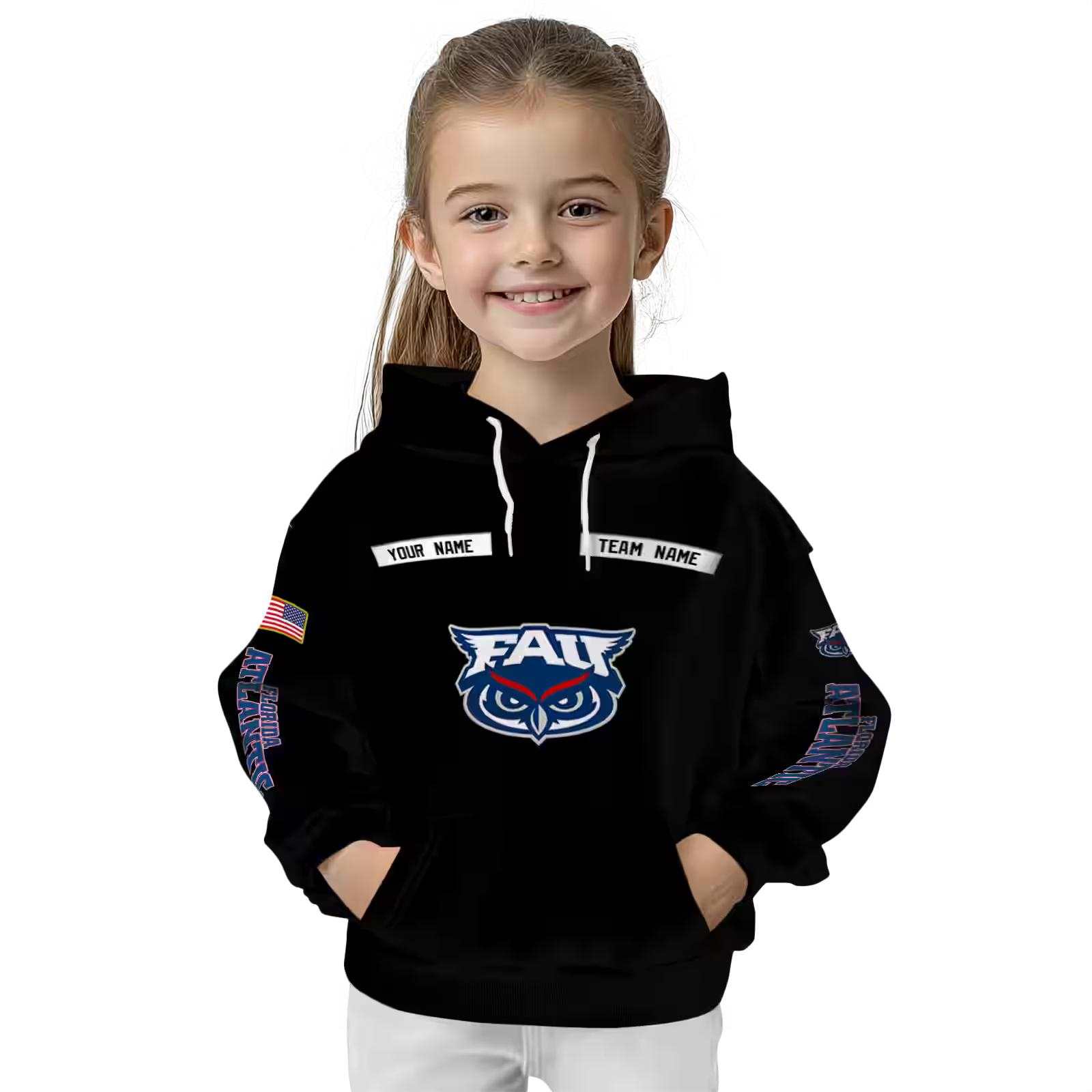 custom florida atlantic owls punisher skull black hoodie top rated