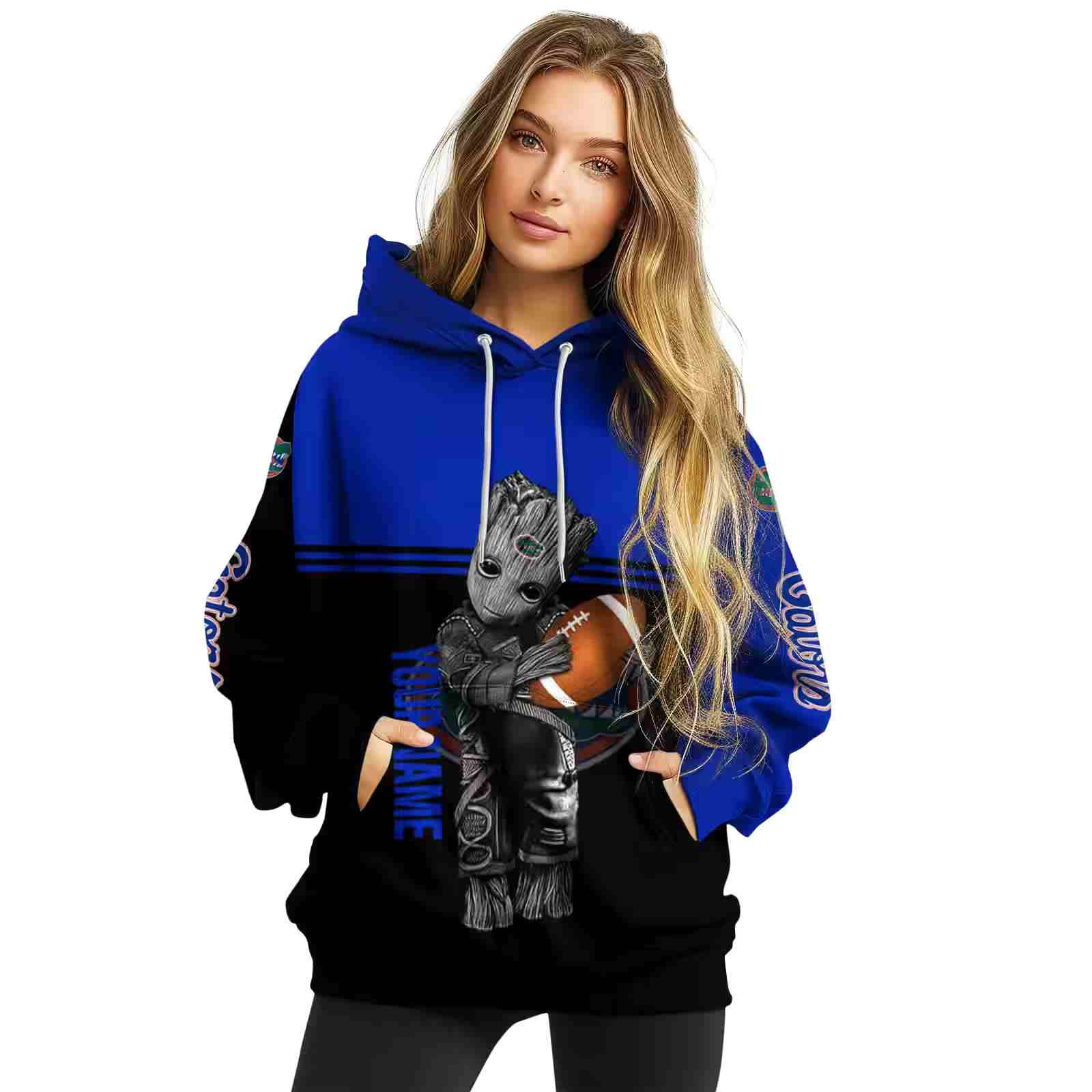 custom florida gators baby groot blue black hoodie high quality