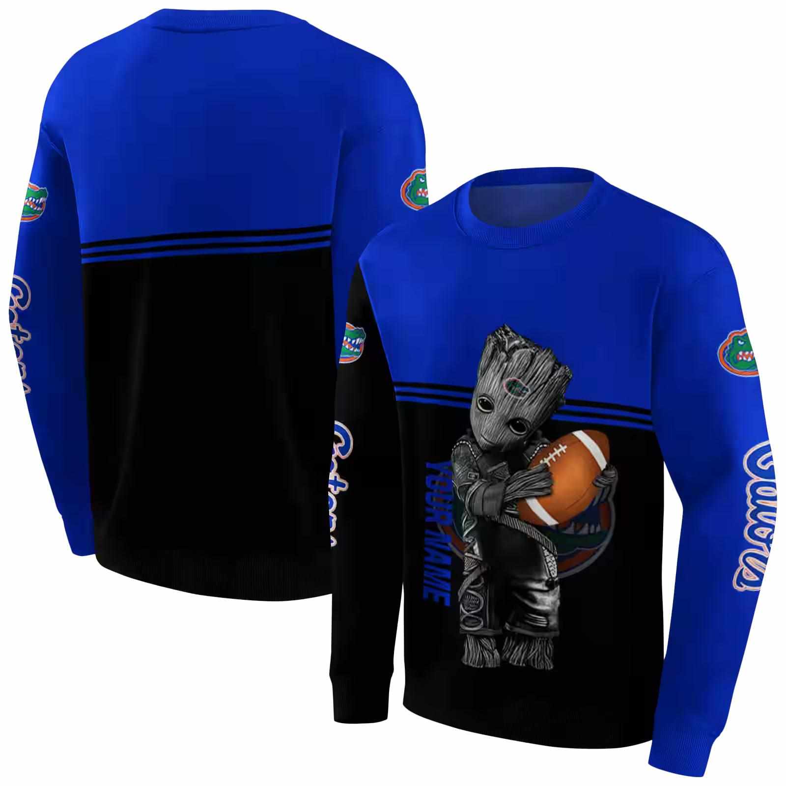 custom florida gators baby groot blue black hoodie premium grade